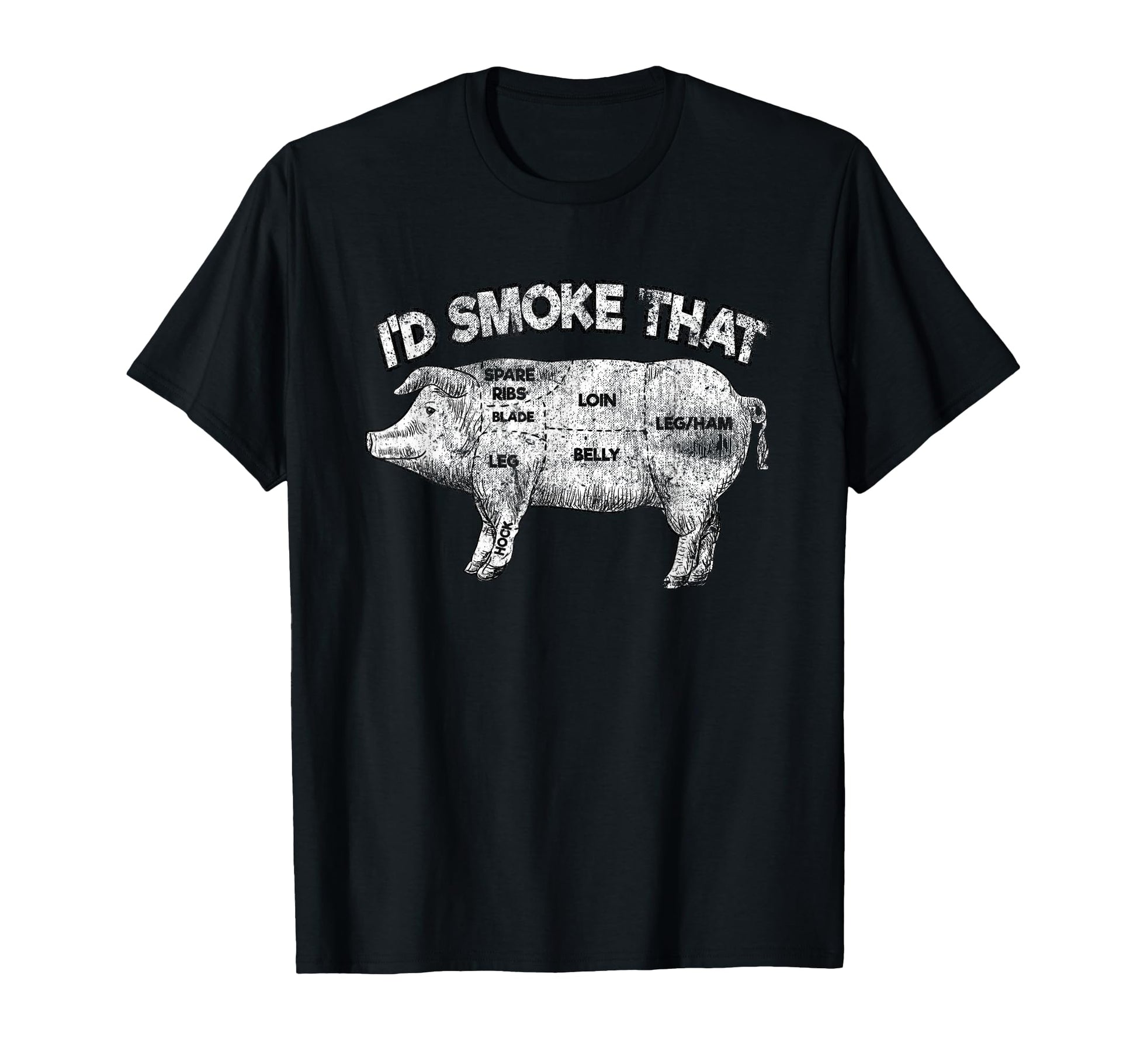 Id Smoke That Funny Bbq Smoker Pig T-Shirt - Trendy Graphic for Adults - T-Shirt, Sweatshirt, Hoodie