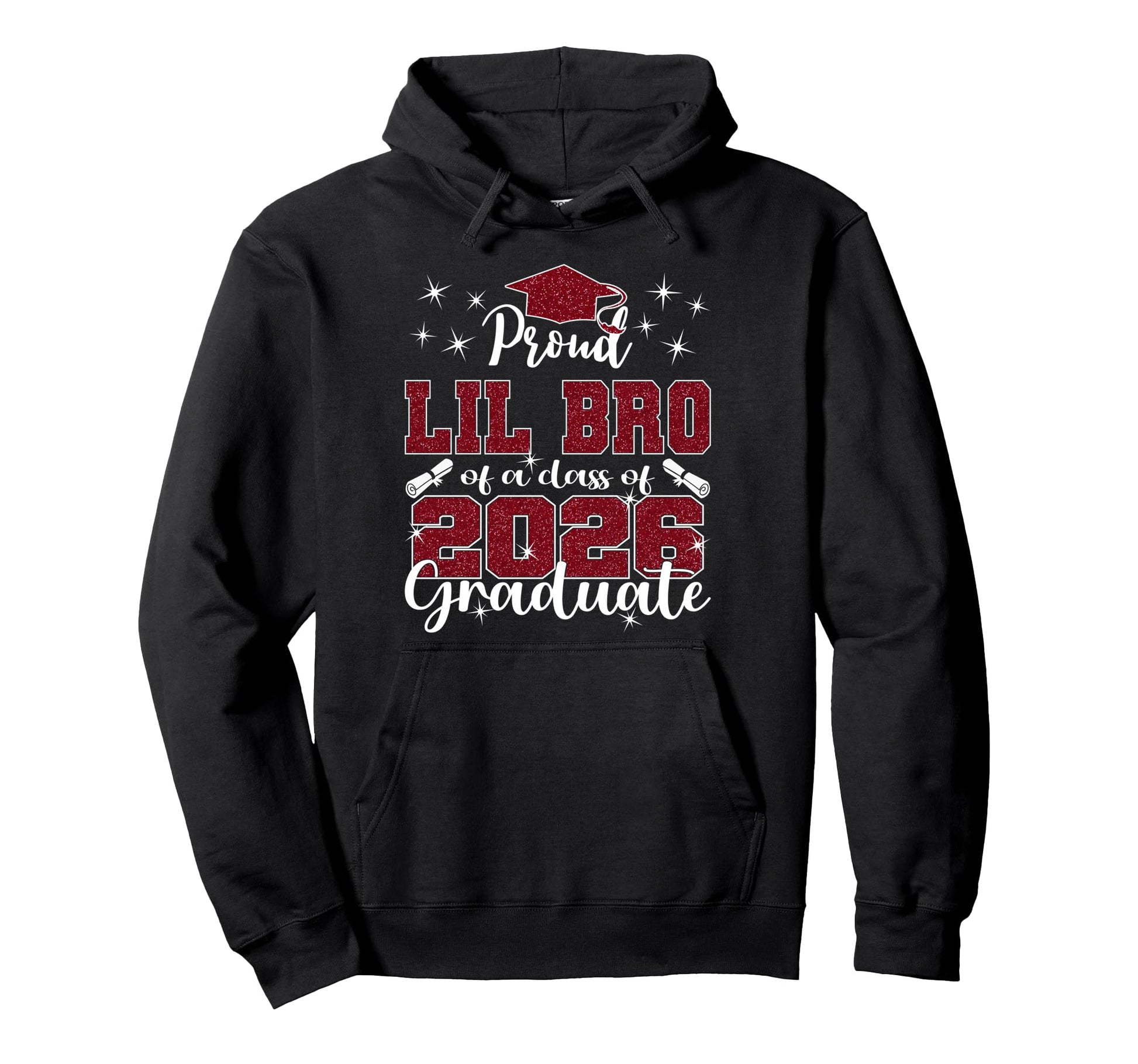 Super Proud Lil Bro 2026 Graduate Hoodie - Novelty Apparel Unisex - T-Shirt, Sweatshirt, Hoodie