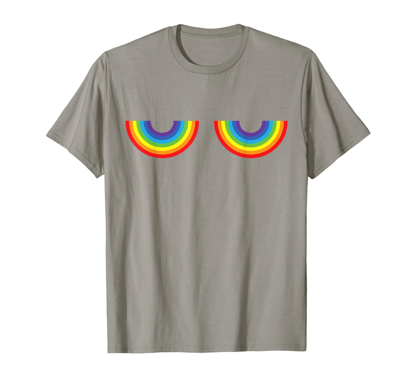 Support Gay Les Pride Rainbow Boobs T-Shirt - Novelty Apparel for Adults - T-Shirt, Sweatshirt, Hoodie
