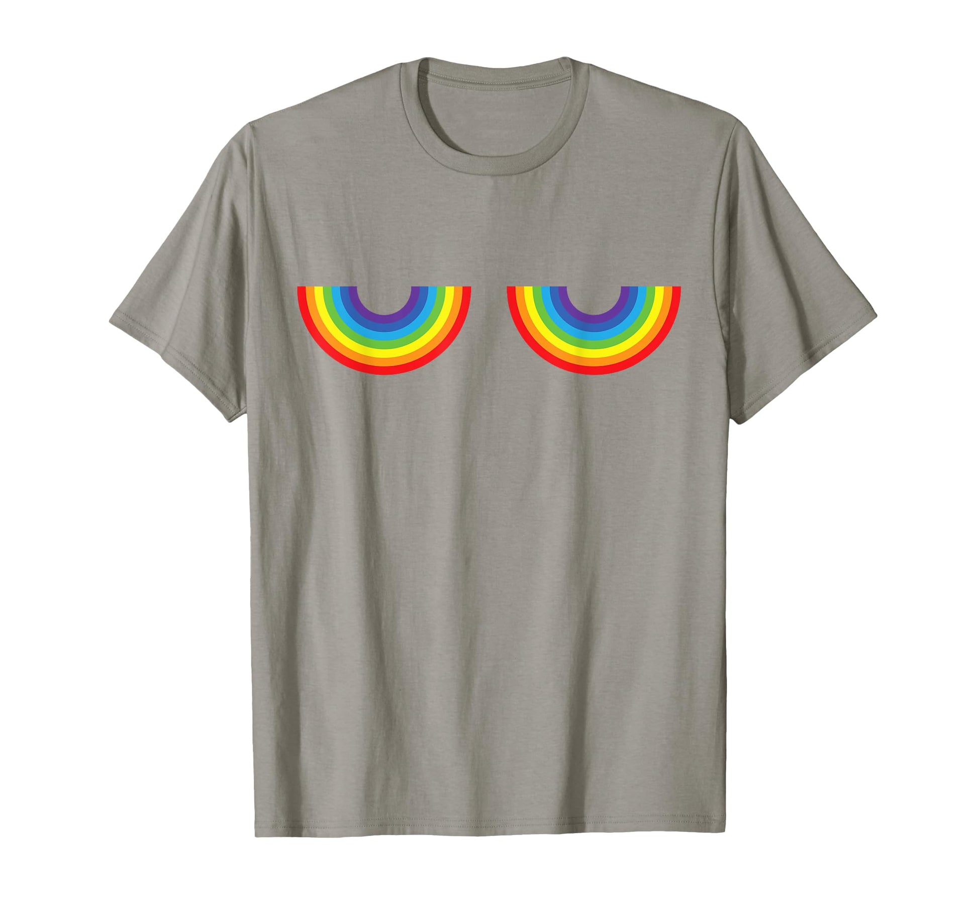 Support Gay Les Pride Rainbow Boobs T-Shirt - Novelty Apparel for Adults - T-Shirt, Sweatshirt, Hoodie