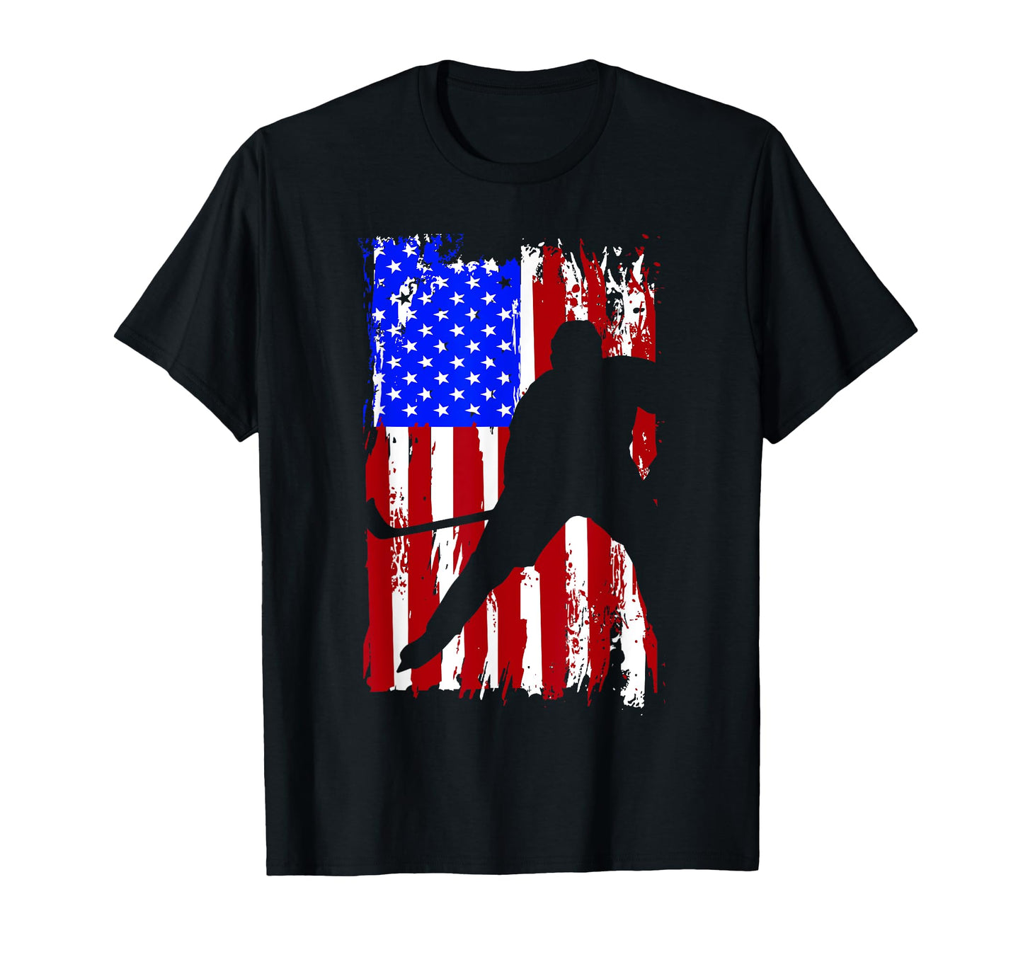 Usa Flag Hockey American Flag T-Shirt - Custom Art Print for Adults - T-Shirt, Sweatshirt, Hoodie