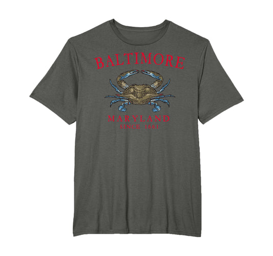 Baltimore Maryland Blue Crab Since T-Shirt - Streetwear Style Men Women - T-Shirt, Sweatshirt, Hoodie