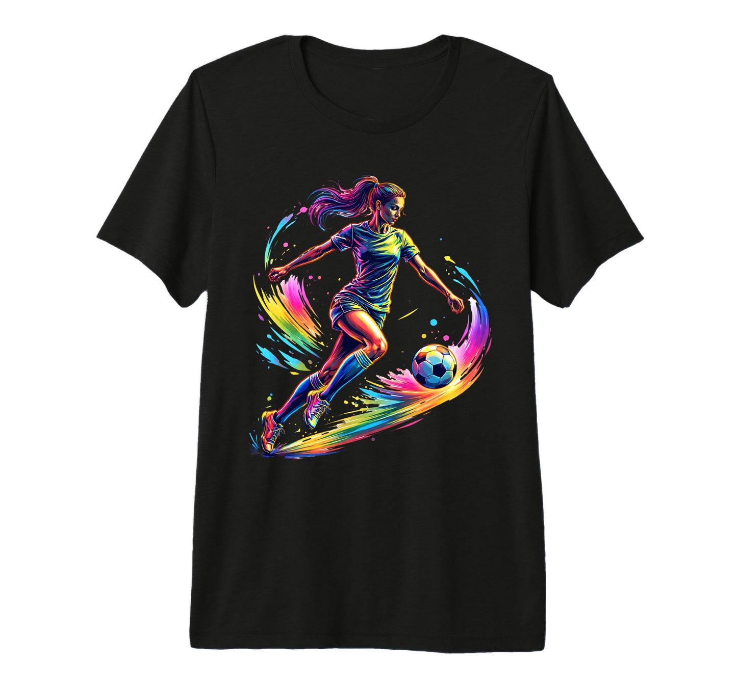 Colorful Soccer Splash Sports Tri T-Shirt - Custom Art Print for Adults - T-Shirt, Sweatshirt, Hoodie