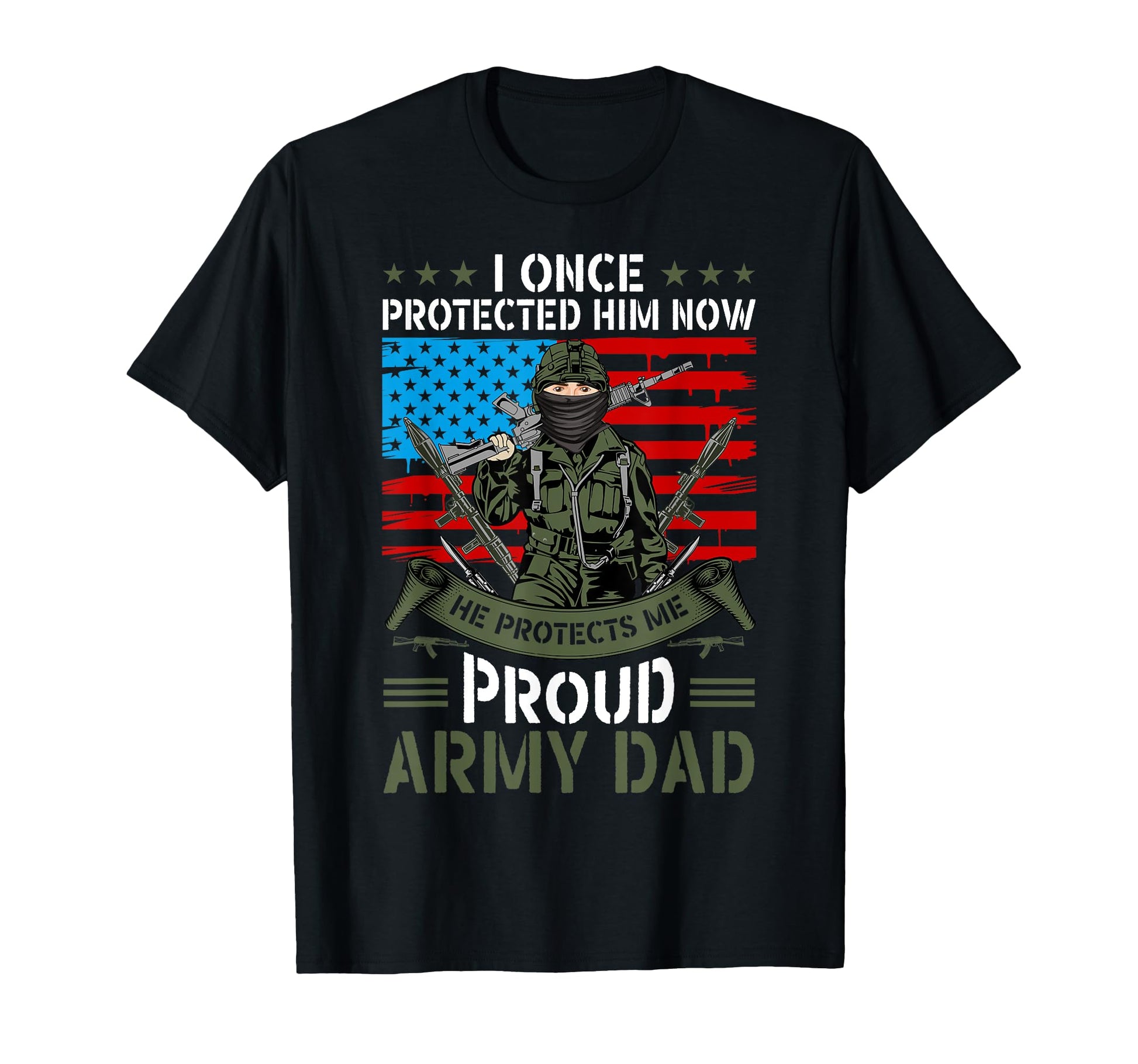 Proud Military Dad American Usa Flag T-Shirt - Aesthetic Graphic Unisex - T-Shirt, Sweatshirt, Hoodie