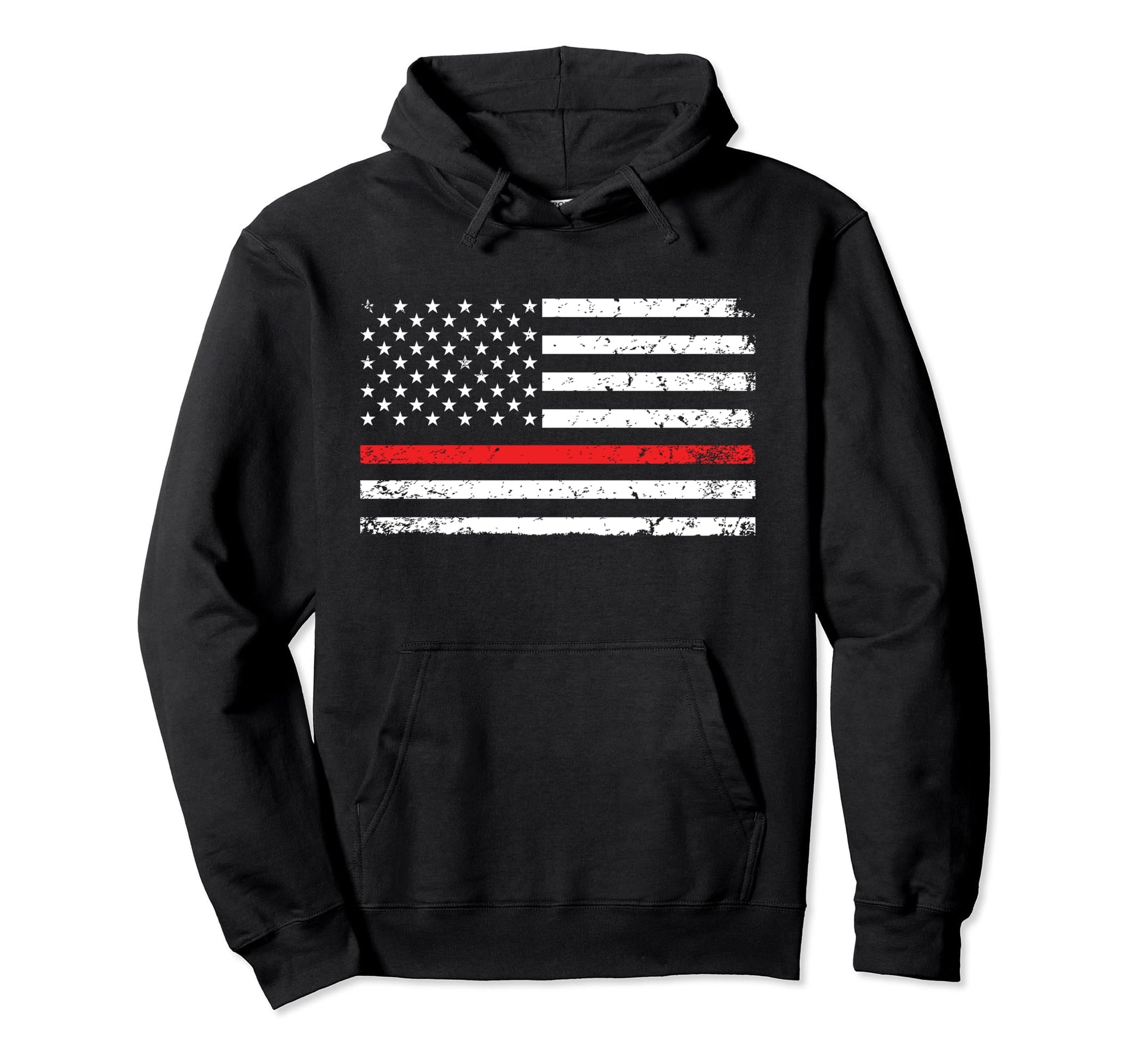 Firefighter Fireman Thin Red Line American Hoodie - Graphic Print Unisex - T-Shirt, Sweatshirt, Hoodie