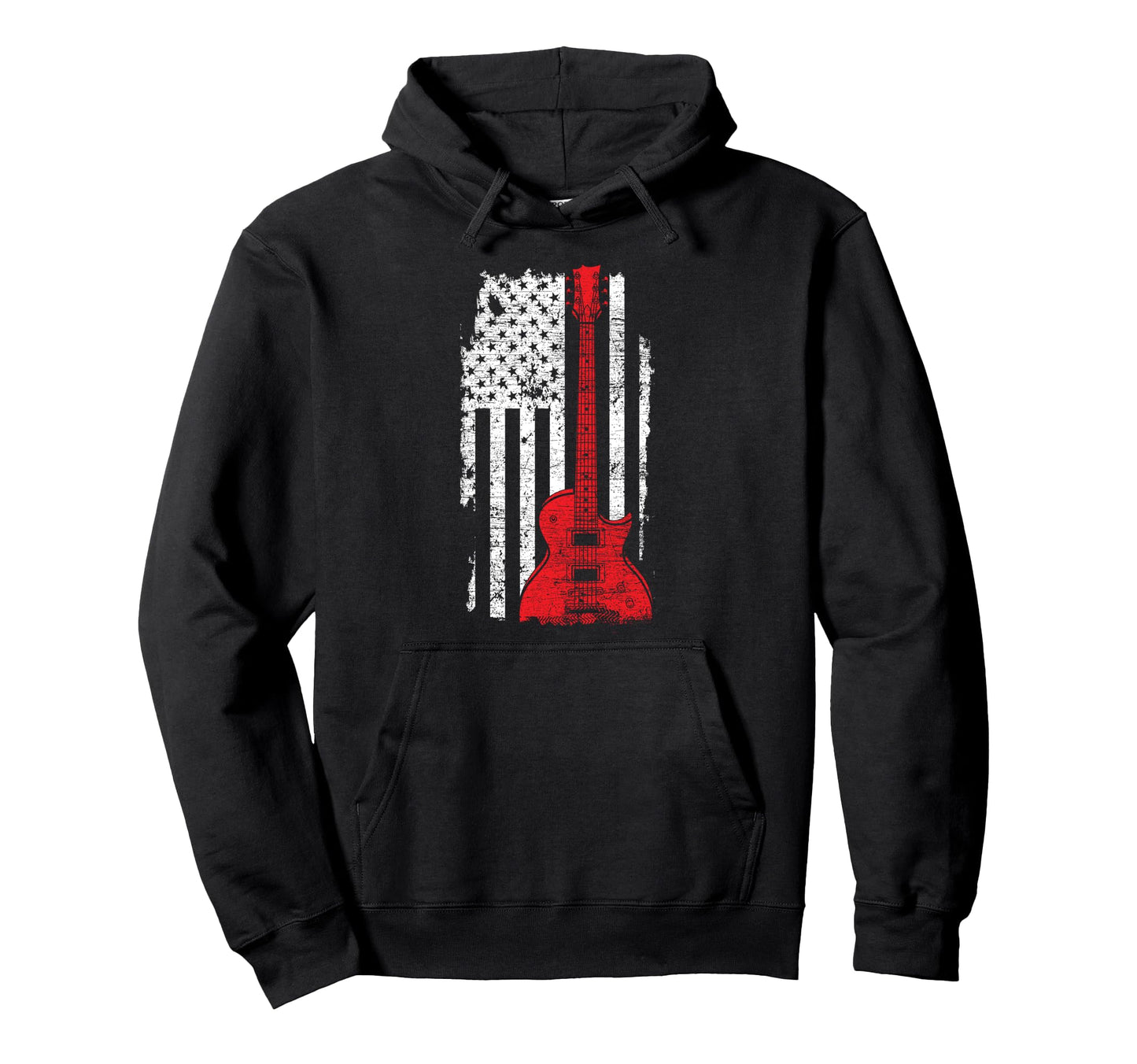 American Pride Guitarist Usa Flag Hoodie - Custom Art Print Men Women - T-Shirt, Sweatshirt, Hoodie