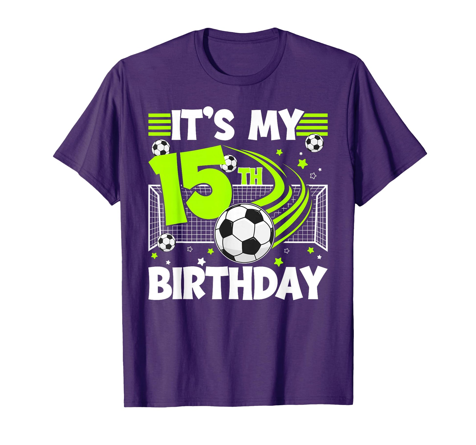 15Th Soccer Birthday Party 15 Year T-Shirt - Casual Everyday Wear Unisex - T-Shirt, Sweatshirt, Hoodie