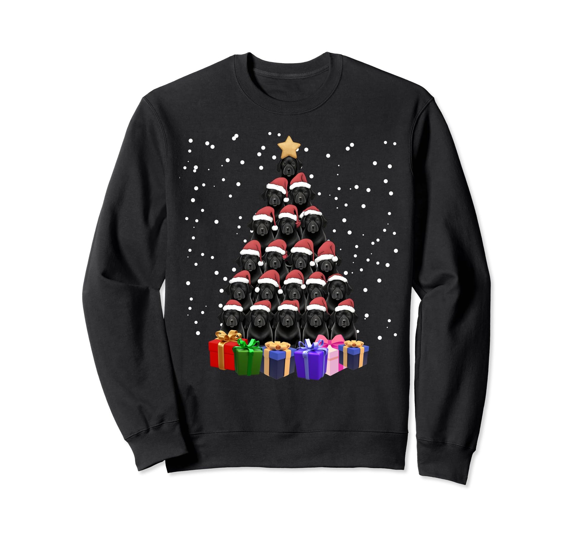Black Labrador Tree Funny Matching Sweatshirt - Custom Art Print Men Women - T-Shirt, Sweatshirt, Hoodie