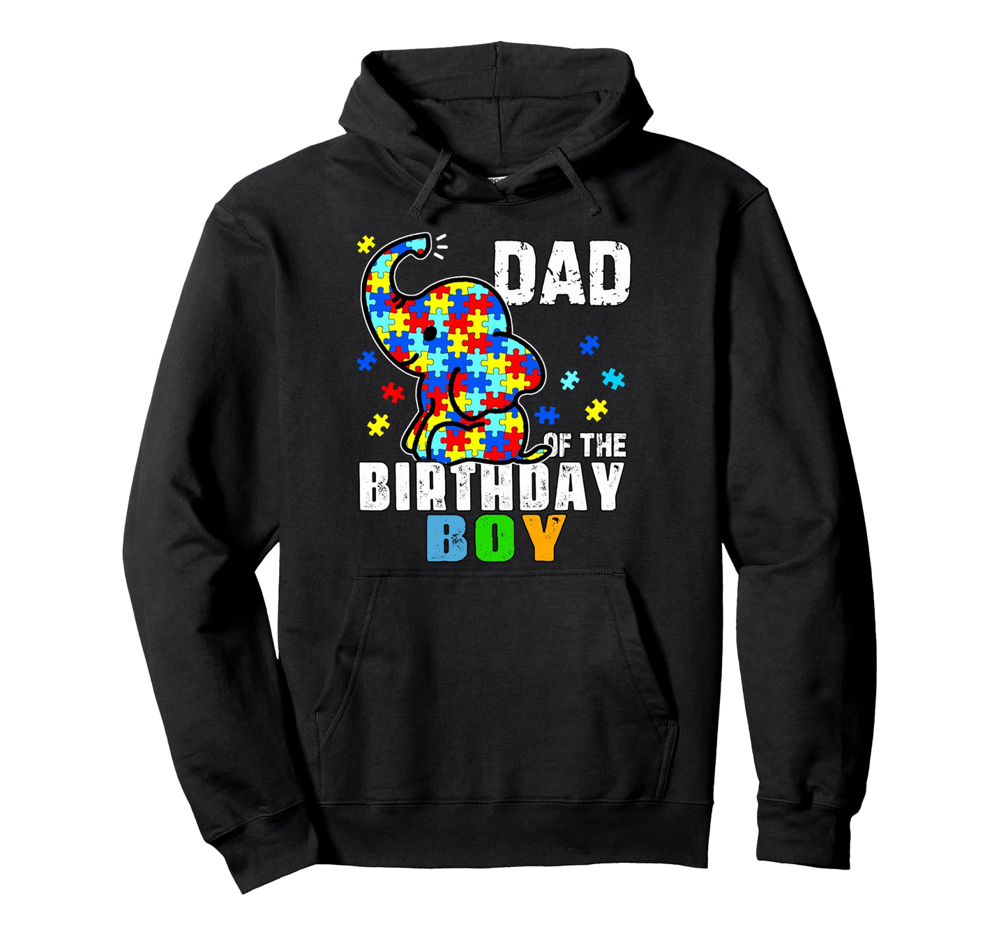 Dad Birthday Elephant Autism Hoodie - Casual Everyday Wear Unisex - T-Shirt, Sweatshirt, Hoodie