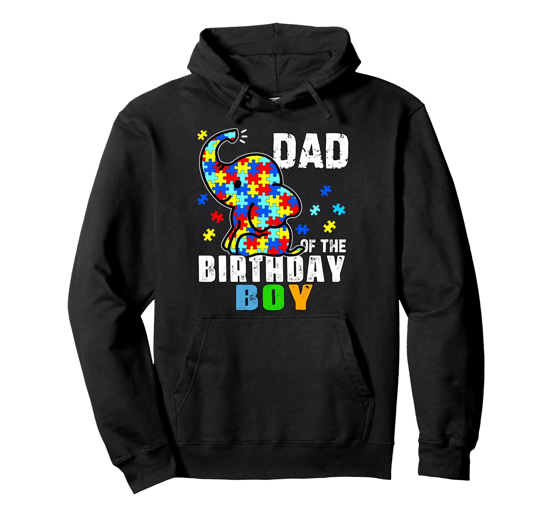 Dad Birthday Elephant Autism Hoodie - Casual Everyday Wear Unisex - T-Shirt, Sweatshirt, Hoodie