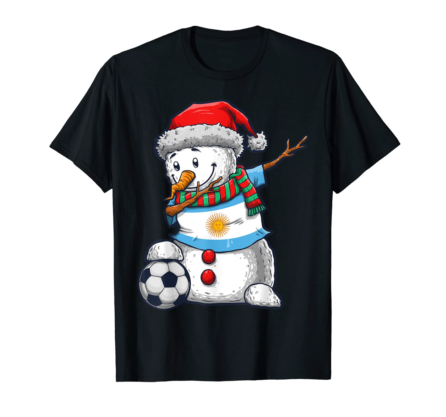 Soccer Dabbing Snowman Argentina T-Shirt - Aesthetic Graphic Unisex - T-Shirt, Sweatshirt, Hoodie