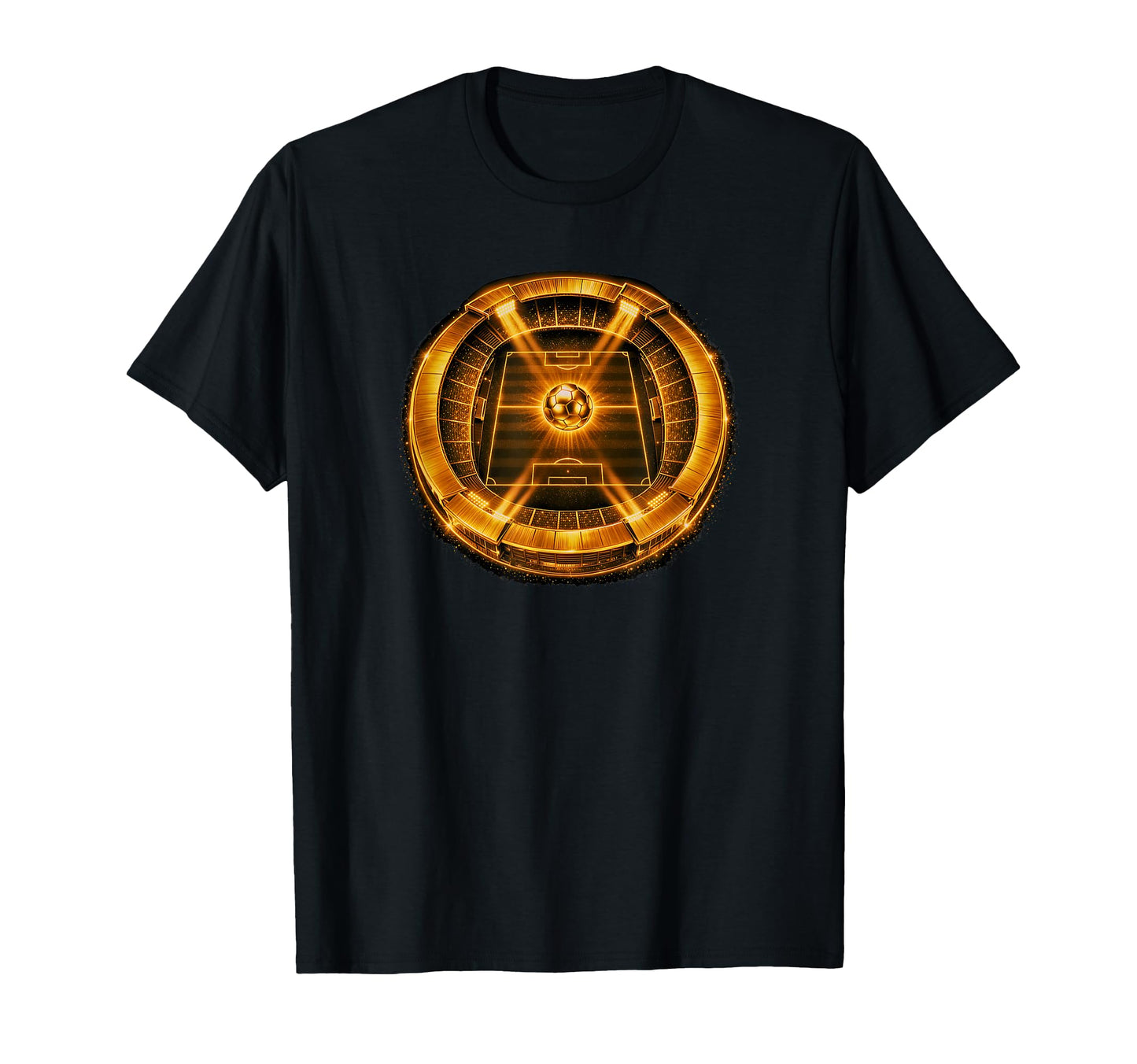 Gold Soccer Stadium Soccer Field T-Shirt - Novelty Apparel Men Women - T-Shirt, Sweatshirt, Hoodie