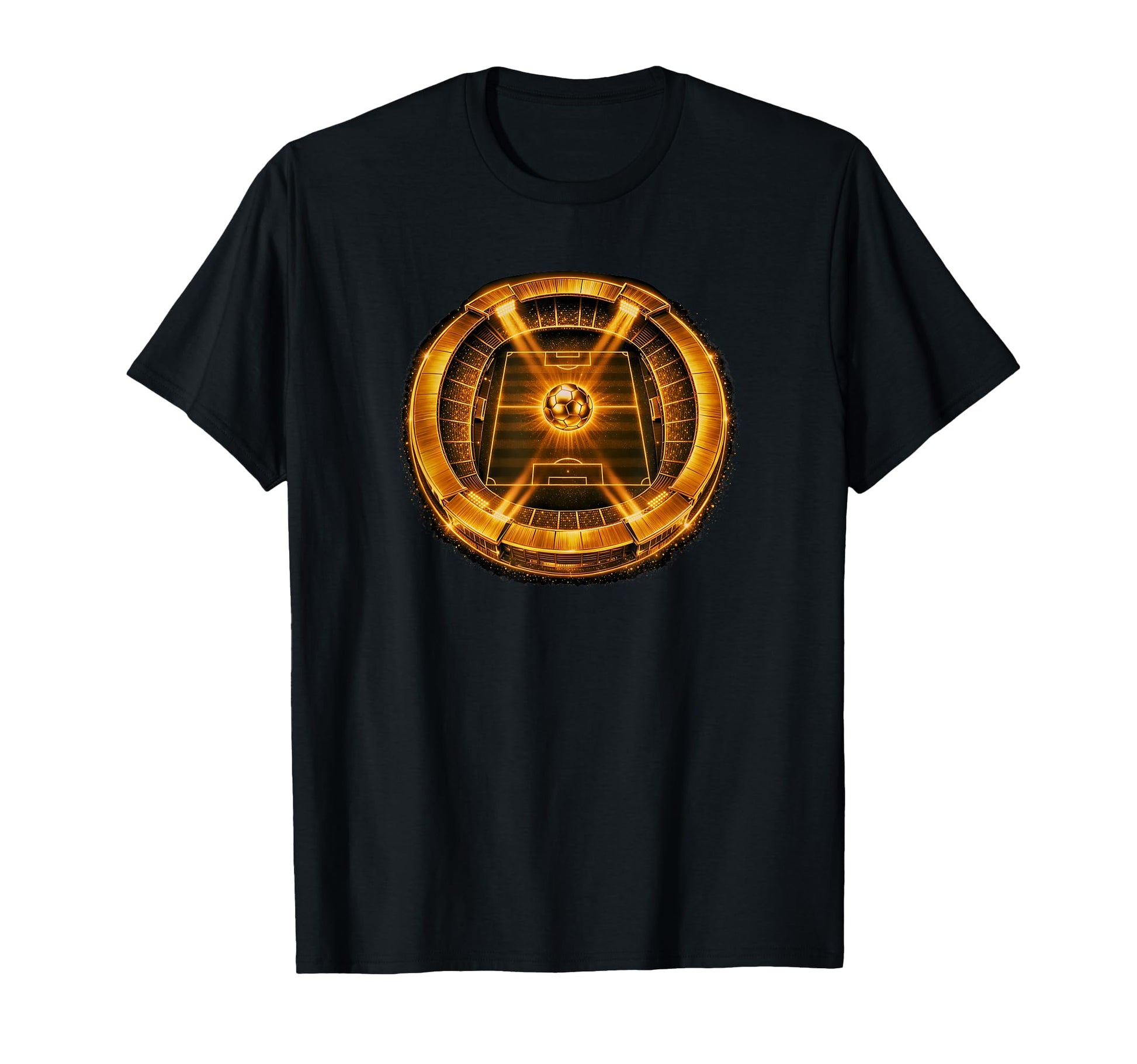 Gold Soccer Stadium Soccer Field T-Shirt - Novelty Apparel Men Women - T-Shirt, Sweatshirt, Hoodie