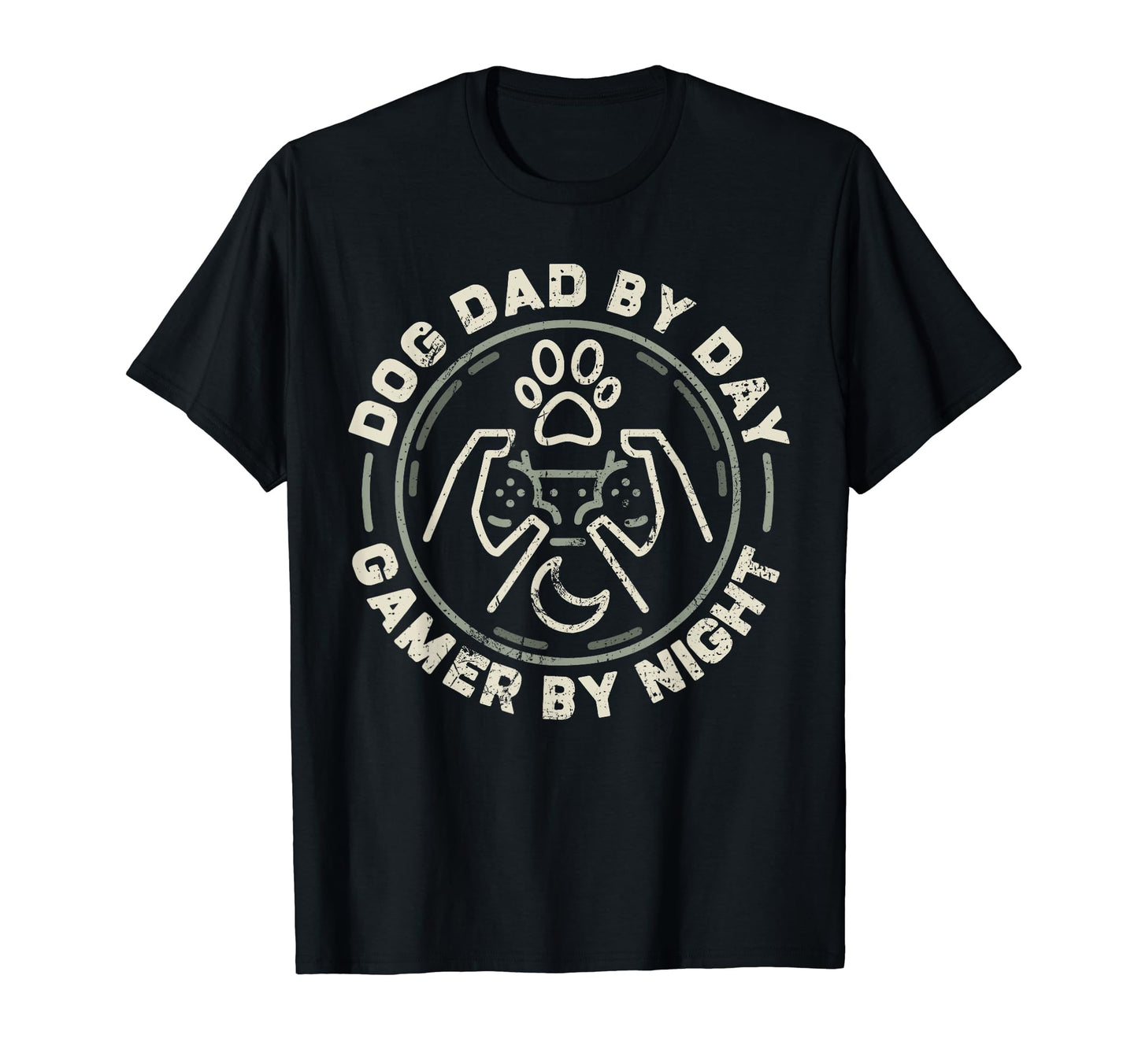 Funny Fathers Day Dog Dad Day Gamer T-Shirt - Trendy Graphic for Adults - T-Shirt, Sweatshirt, Hoodie