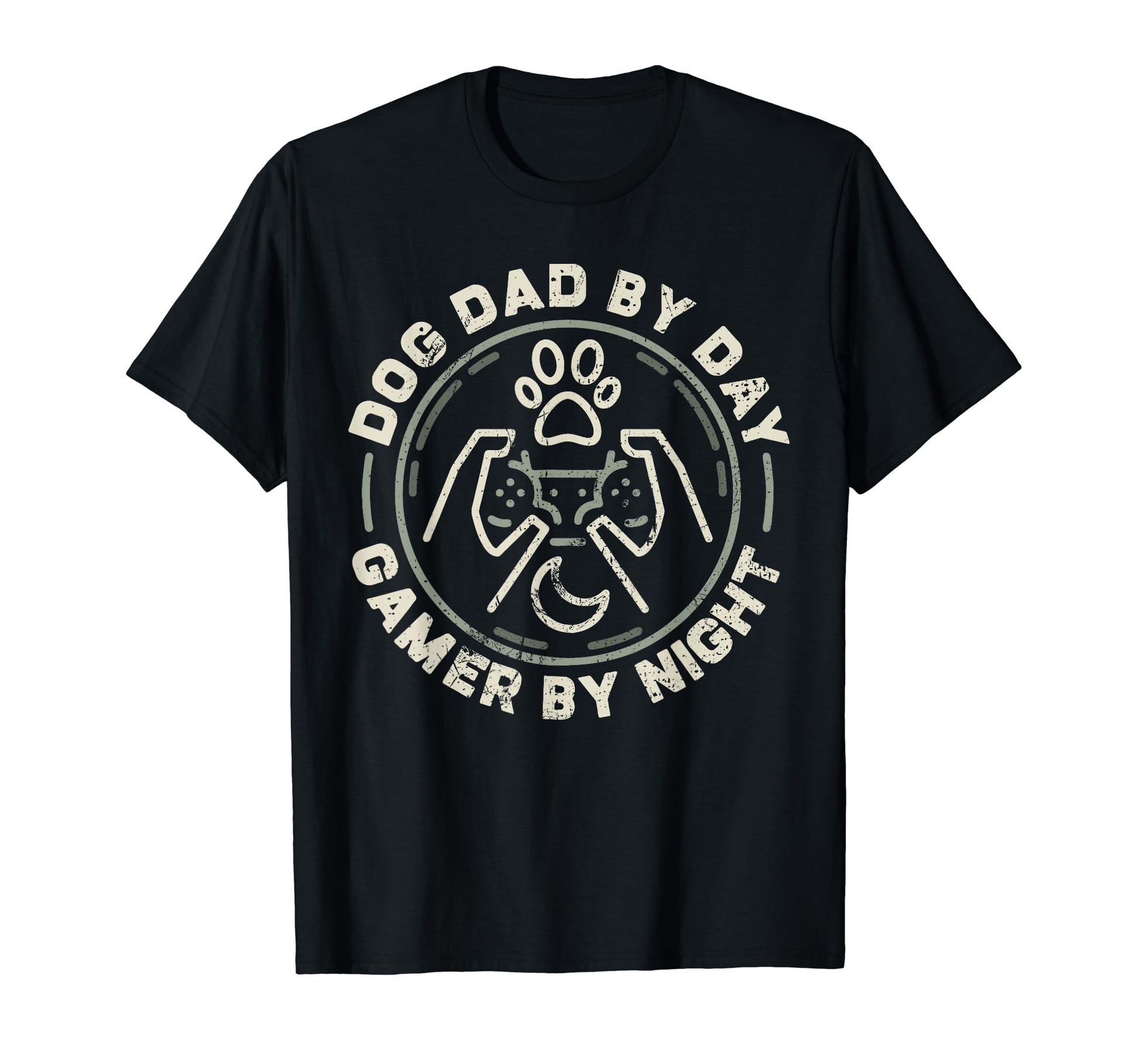 Funny Fathers Day Dog Dad Day Gamer T-Shirt - Trendy Graphic for Adults - T-Shirt, Sweatshirt, Hoodie