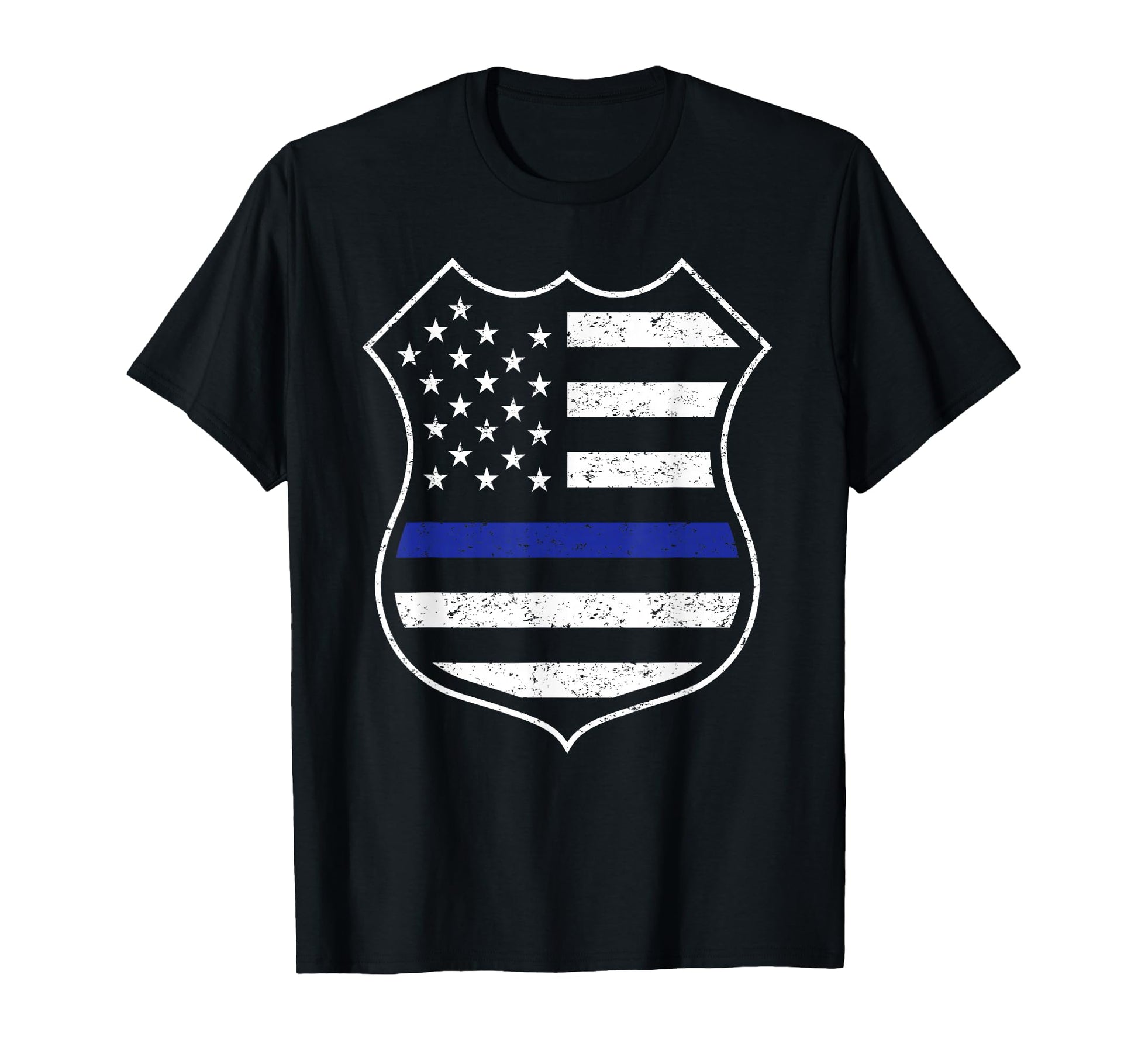 Thin Blue Line American Flag Usa T-Shirt - Minimalist Print Men Women - T-Shirt, Sweatshirt, Hoodie