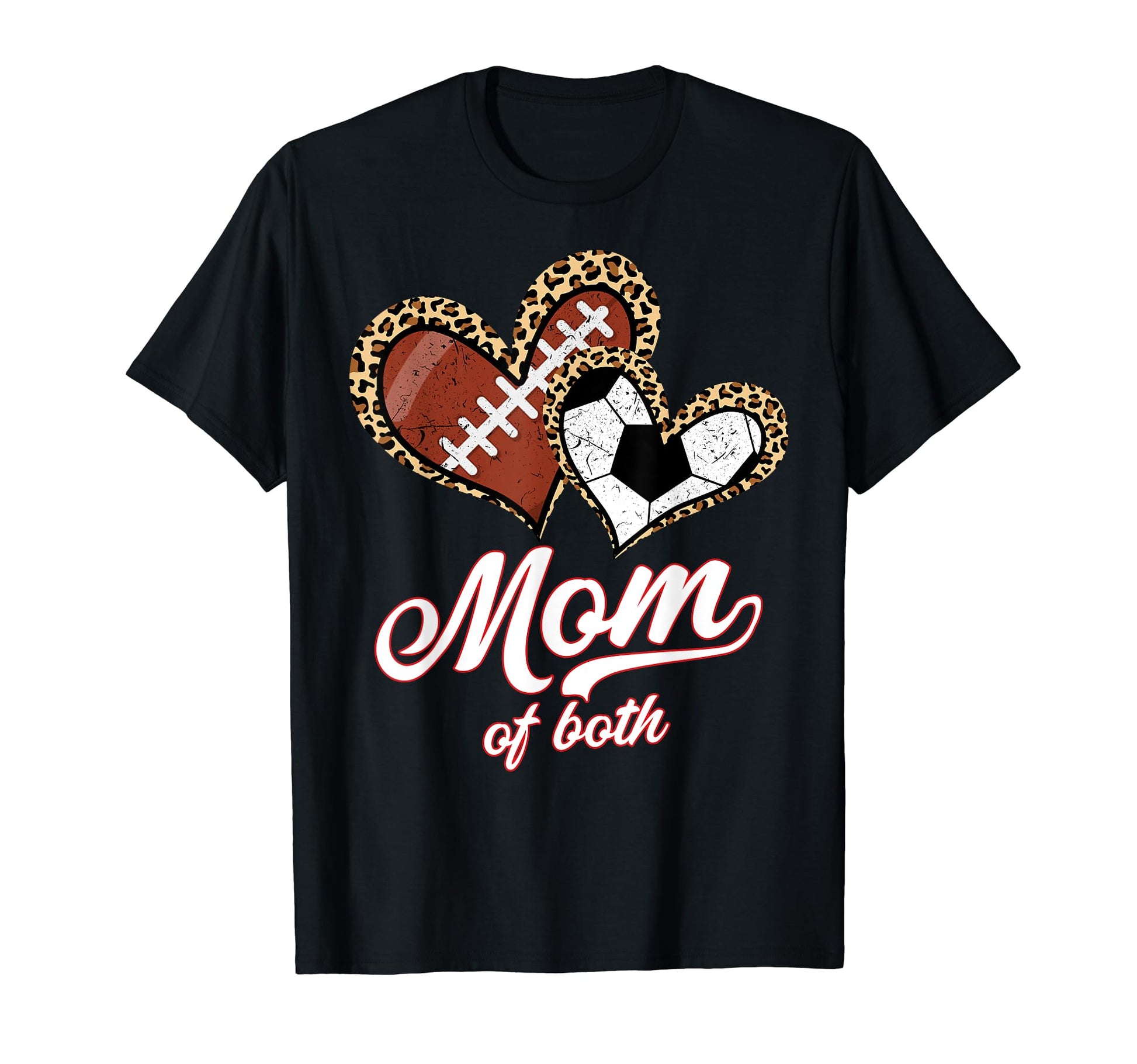 Mom Both Soccer Football Leopard T-Shirt - Custom Art Print for Adults - T-Shirt, Sweatshirt, Hoodie