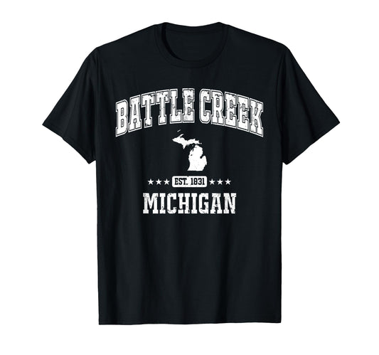 Battle Creek Michigan Mi Sports Athletic T-Shirt - Novelty Apparel Unisex - T-Shirt, Sweatshirt, Hoodie