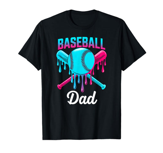 Baseball Dad Ice Cream Dripping T-Shirt - Aesthetic Graphic Men Women - T-Shirt, Sweatshirt, Hoodie
