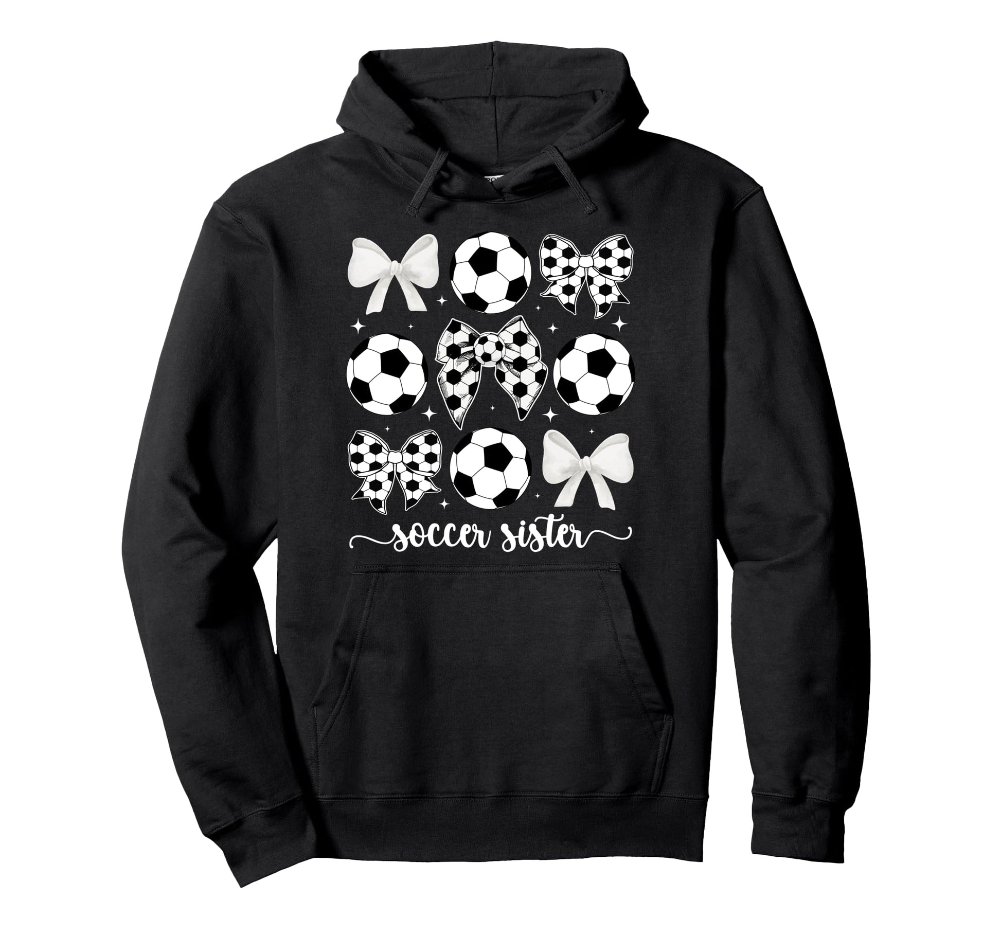 Soccer Sister Coquette Sister Soccer Hoodie - Aesthetic Graphic for Adults - T-Shirt, Sweatshirt, Hoodie