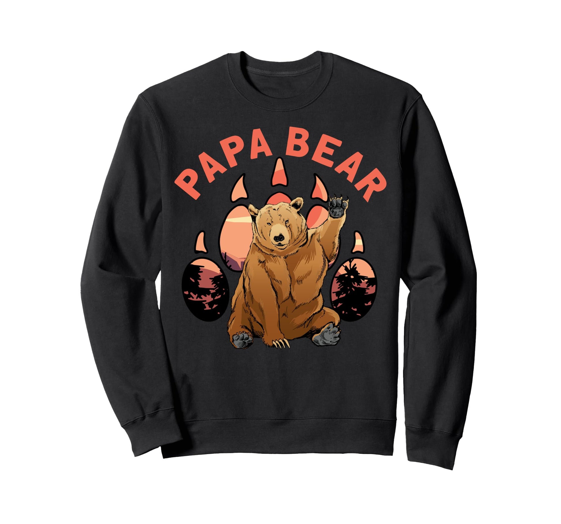 Mens Papa Bear Fathers Day Camping Sweatshirt - Custom Art Print Men Women - T-Shirt, Sweatshirt, Hoodie