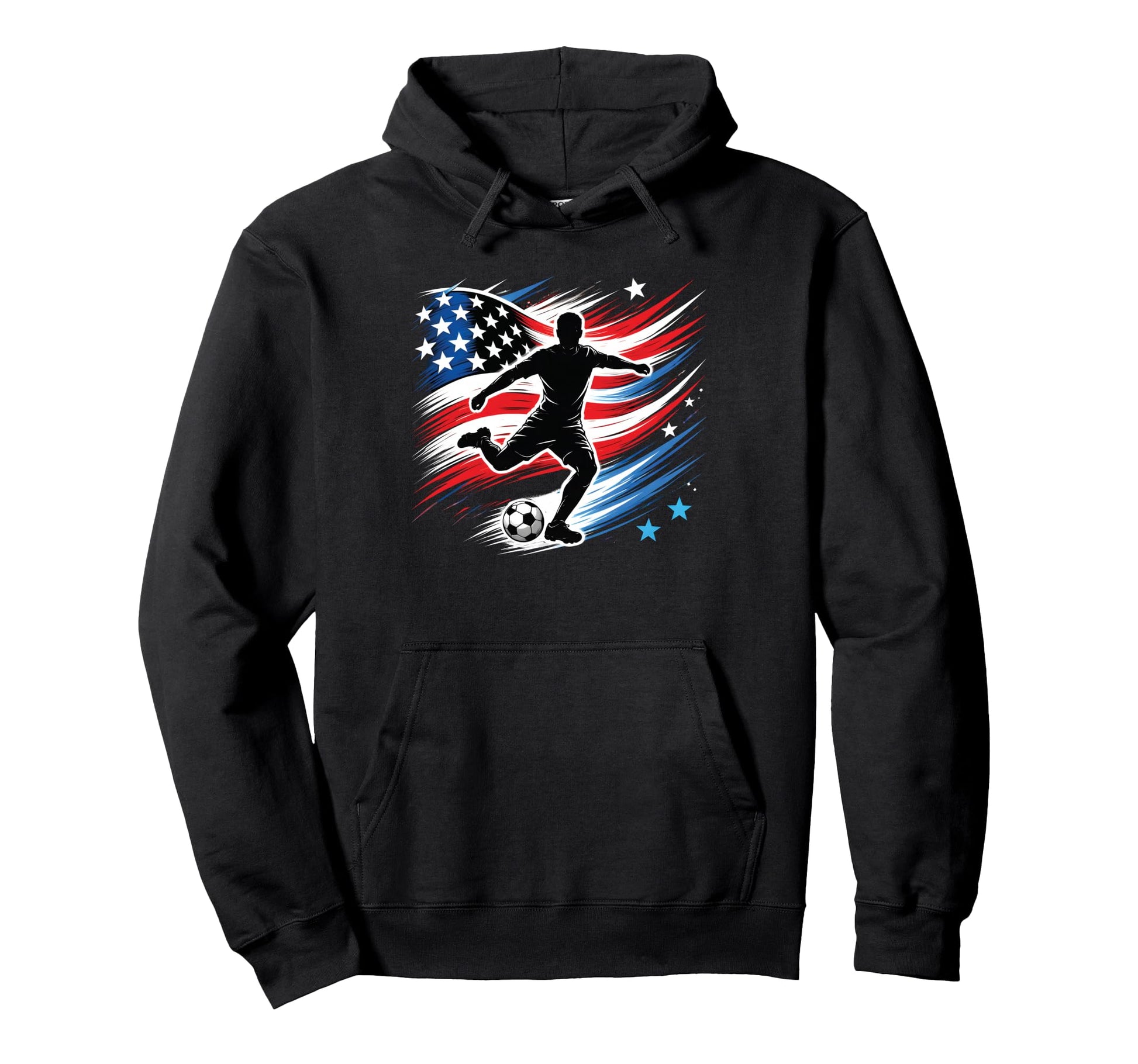 Usa Patriotic Soccer Lover Dad Coach Hoodie - Custom Art Print Unisex - T-Shirt, Sweatshirt, Hoodie