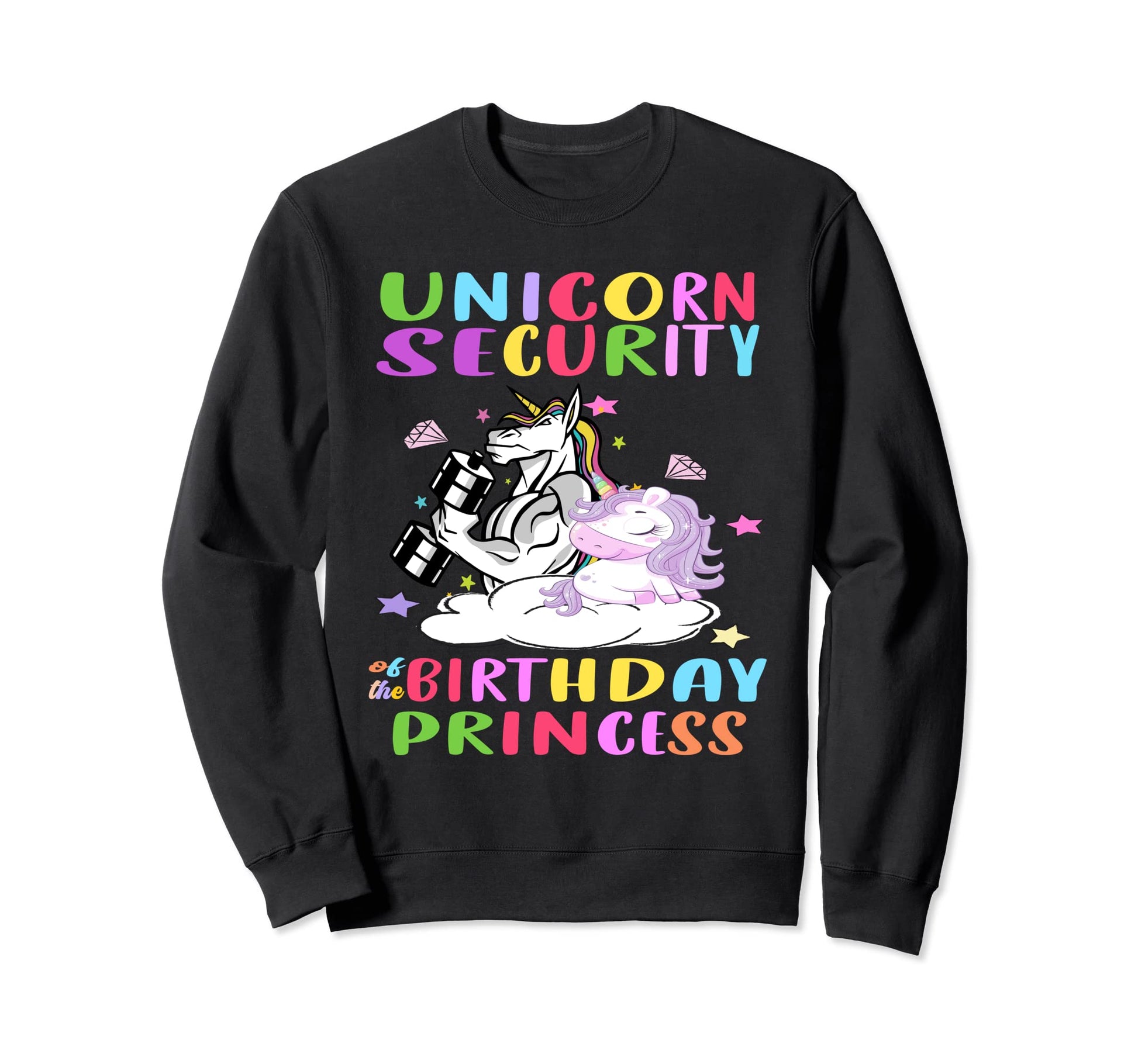 Unicorn Security Birthday Princes Sweatshirt - Minimalist Print Men Women - T-Shirt, Sweatshirt, Hoodie