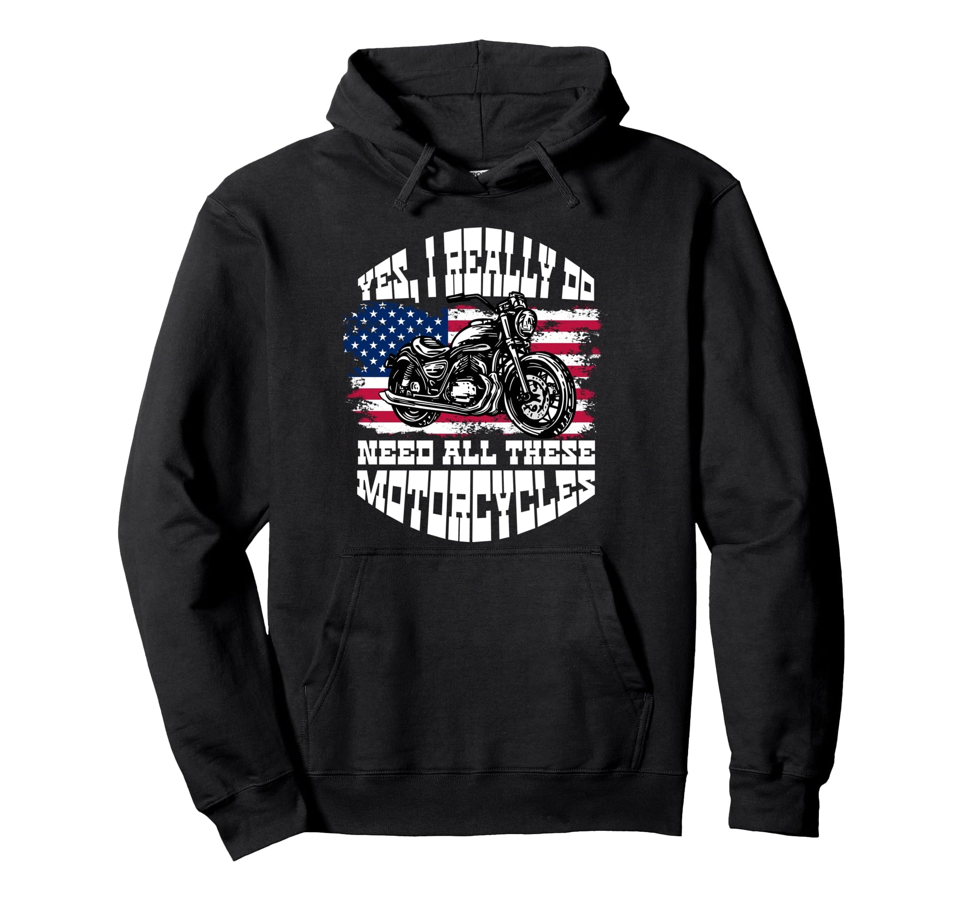 Biker Dad American Us Flag Motorcycle Hoodie - Trendy Graphic for Adults - T-Shirt, Sweatshirt, Hoodie
