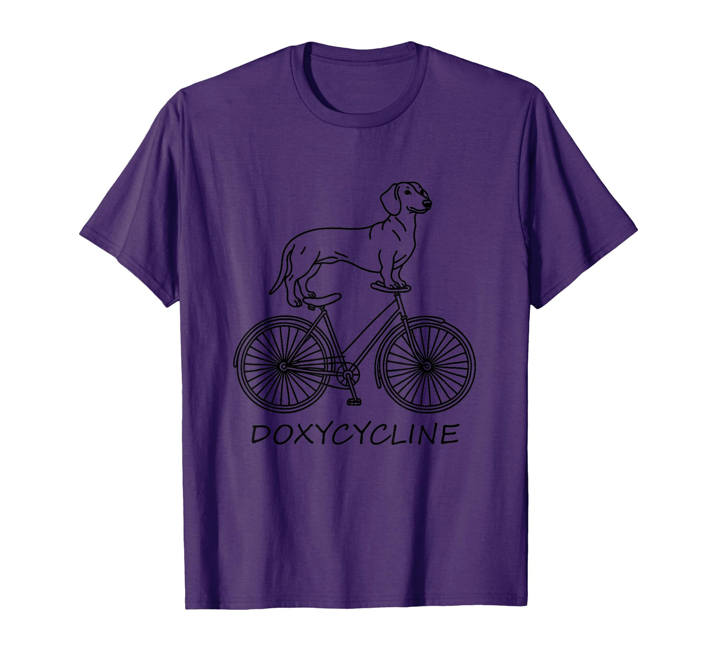 Dachshund Bicycle Doxycycline T-Shirt - Fun Novelty Design for Adults - T-Shirt, Sweatshirt, Hoodie