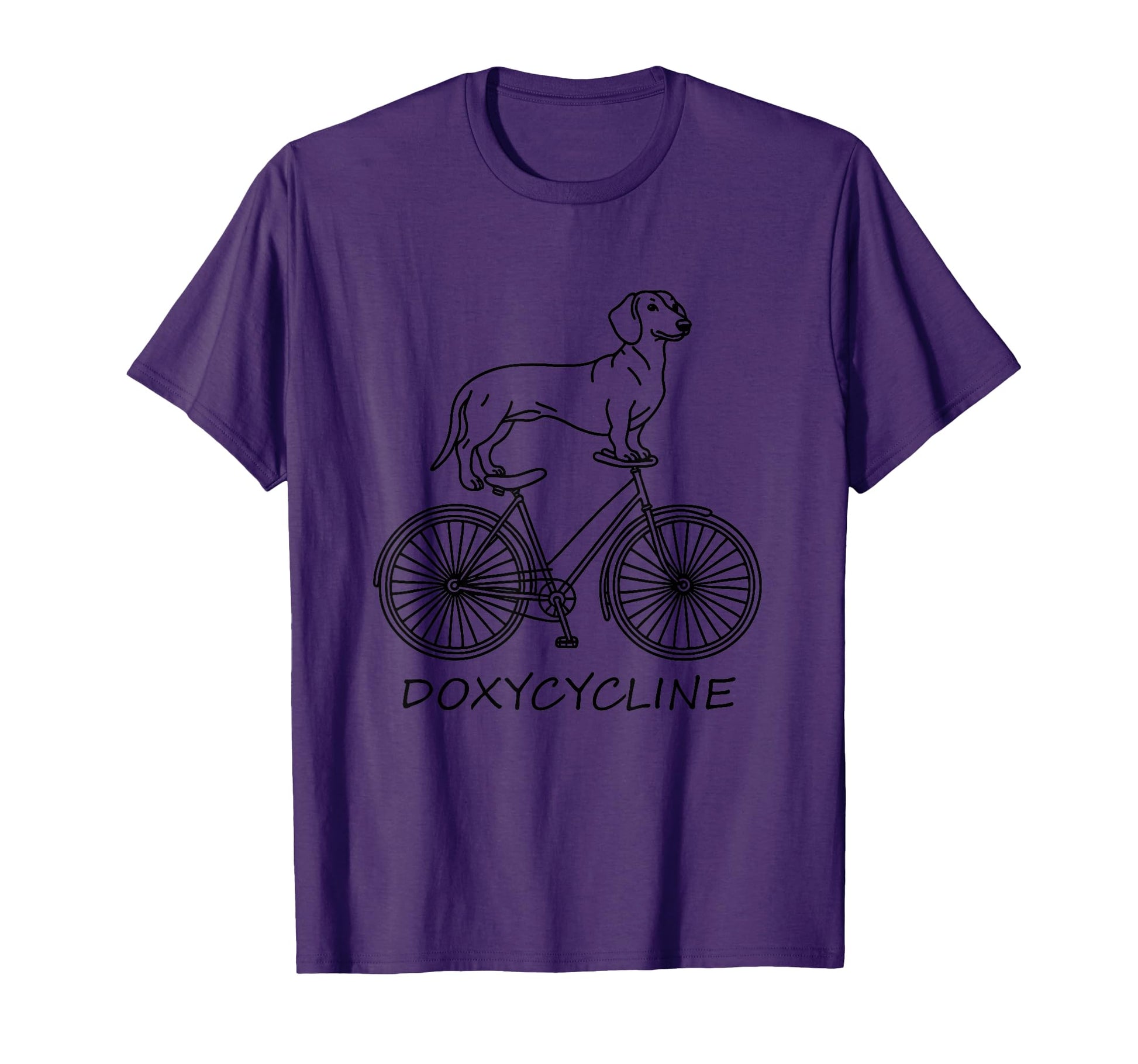 Dachshund Bicycle Doxycycline T-Shirt - Fun Novelty Design for Adults - T-Shirt, Sweatshirt, Hoodie