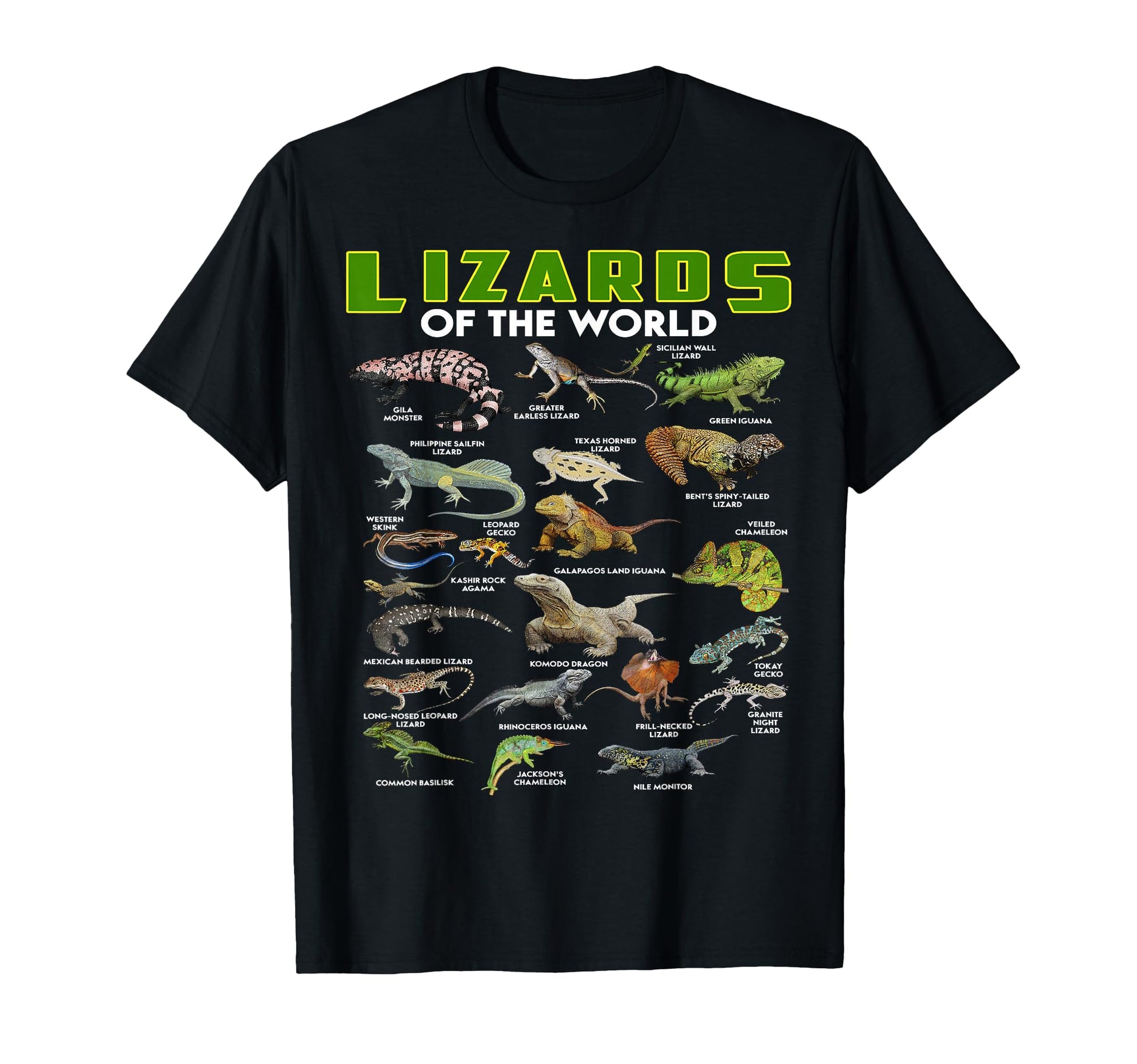 Lizards World Reptile Herpetology T-Shirt - Fun Novelty Design Men Women - T-Shirt, Sweatshirt, Hoodie