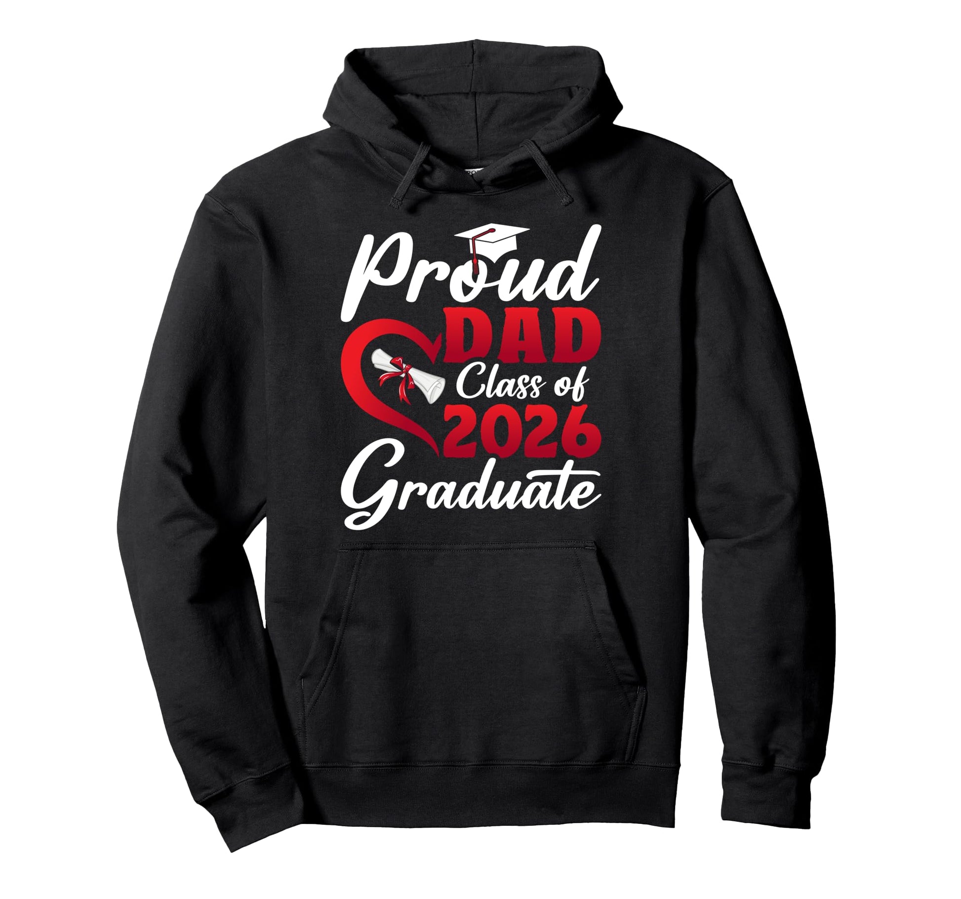 Proud Dad Class 2026 Graduate Senior Hoodie - Minimalist Print Unisex - T-Shirt, Sweatshirt, Hoodie