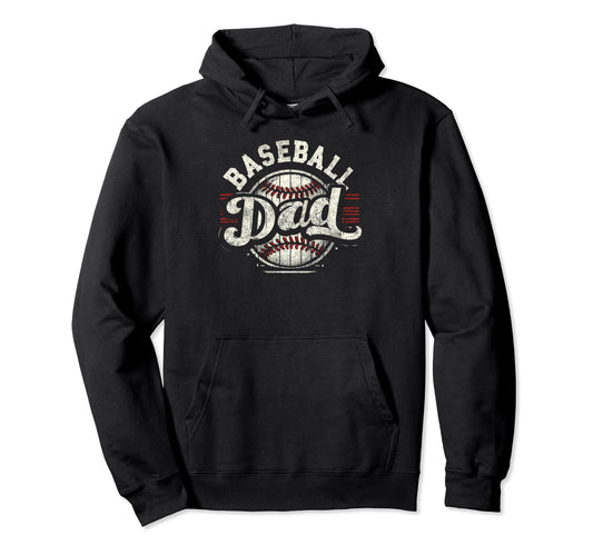 Baseball Dad Fathers Day Hoodie - Trendy Graphic for Adults - T-Shirt, Sweatshirt, Hoodie