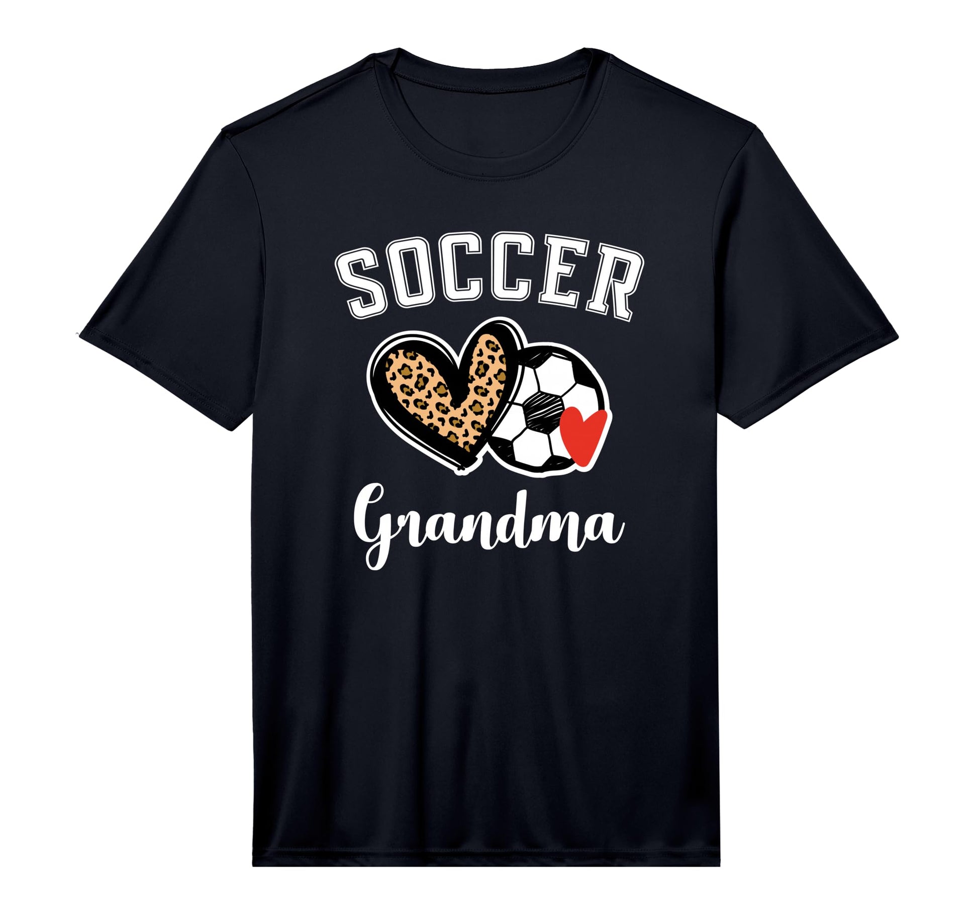 Mens Soccer Grandma Leopard Heart T-Shirt - Novelty Apparel Men Women - T-Shirt, Sweatshirt, Hoodie