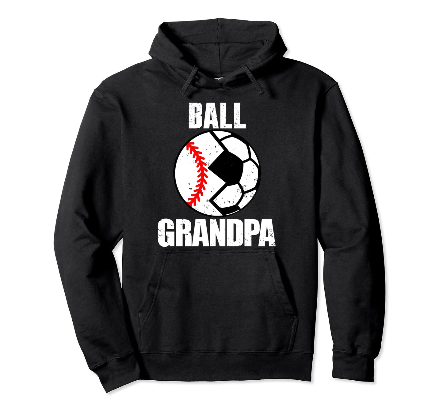 Ball Grandpa Funny Soccer Baseball Hoodie - Novelty Apparel for Adults - T-Shirt, Sweatshirt, Hoodie