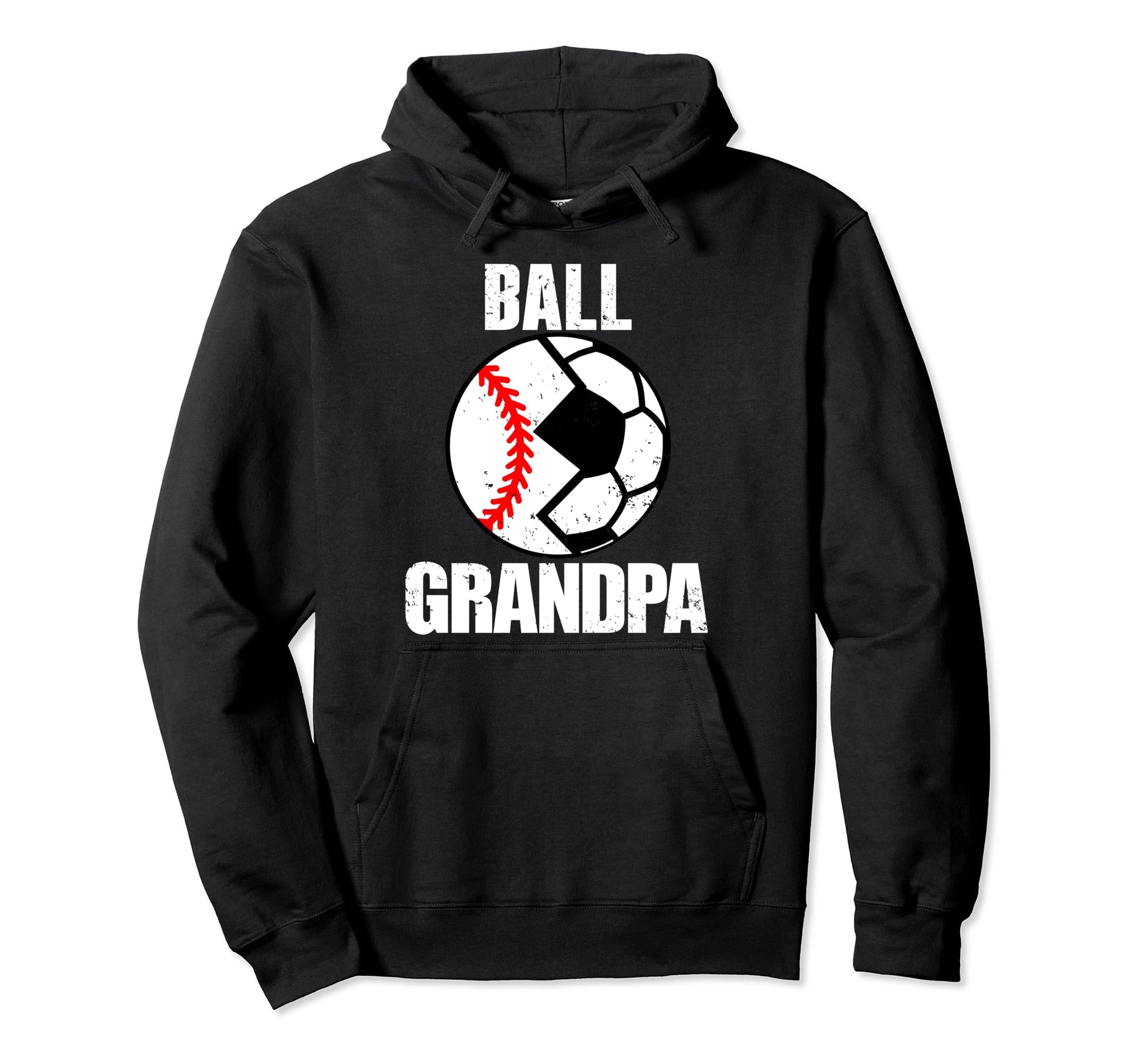 Ball Grandpa Funny Soccer Baseball Hoodie - Novelty Apparel for Adults - T-Shirt, Sweatshirt, Hoodie