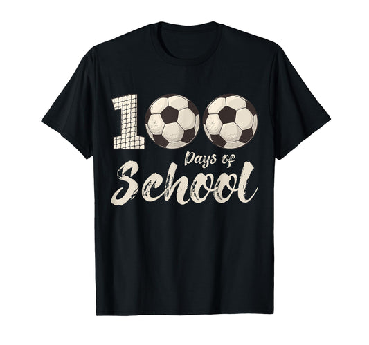 100 Days School Sports Soccer Ball T-Shirt - Minimalist Print Men Women - T-Shirt, Sweatshirt, Hoodie