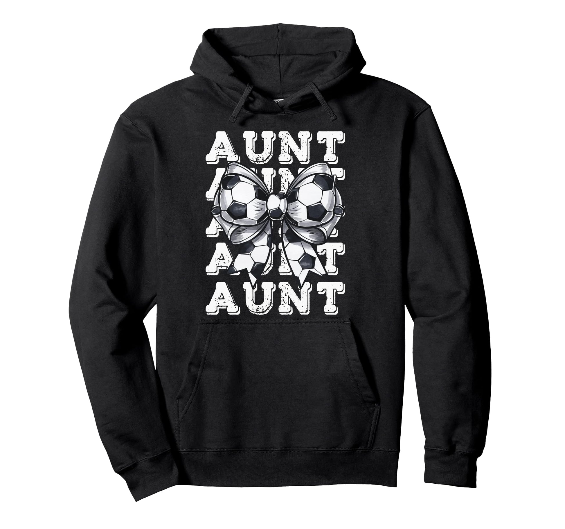 Coquette Soccer Aunt Matching Family Bow Hoodie - Custom Art Print Unisex - T-Shirt, Sweatshirt, Hoodie