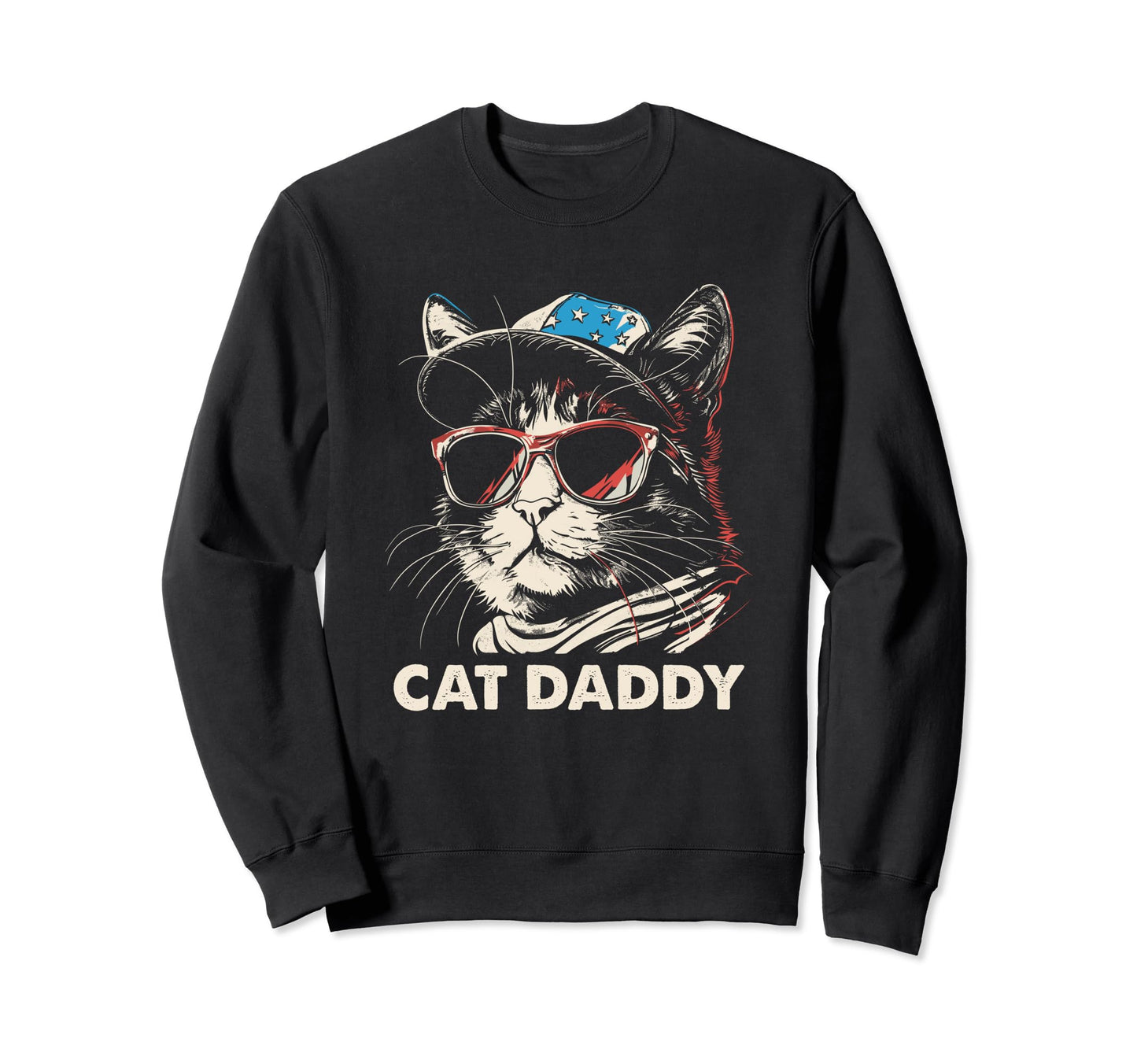 Cat Dad Fathers Day 2024 Funny Cat Lover Sweatshirt - Trendy Graphic Unisex - T-Shirt, Sweatshirt, Hoodie