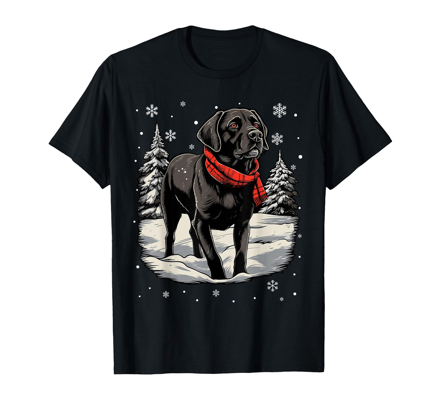 Black Labrador Santa Hat Pajama T-Shirt - Aesthetic Graphic Unisex - T-Shirt, Sweatshirt, Hoodie