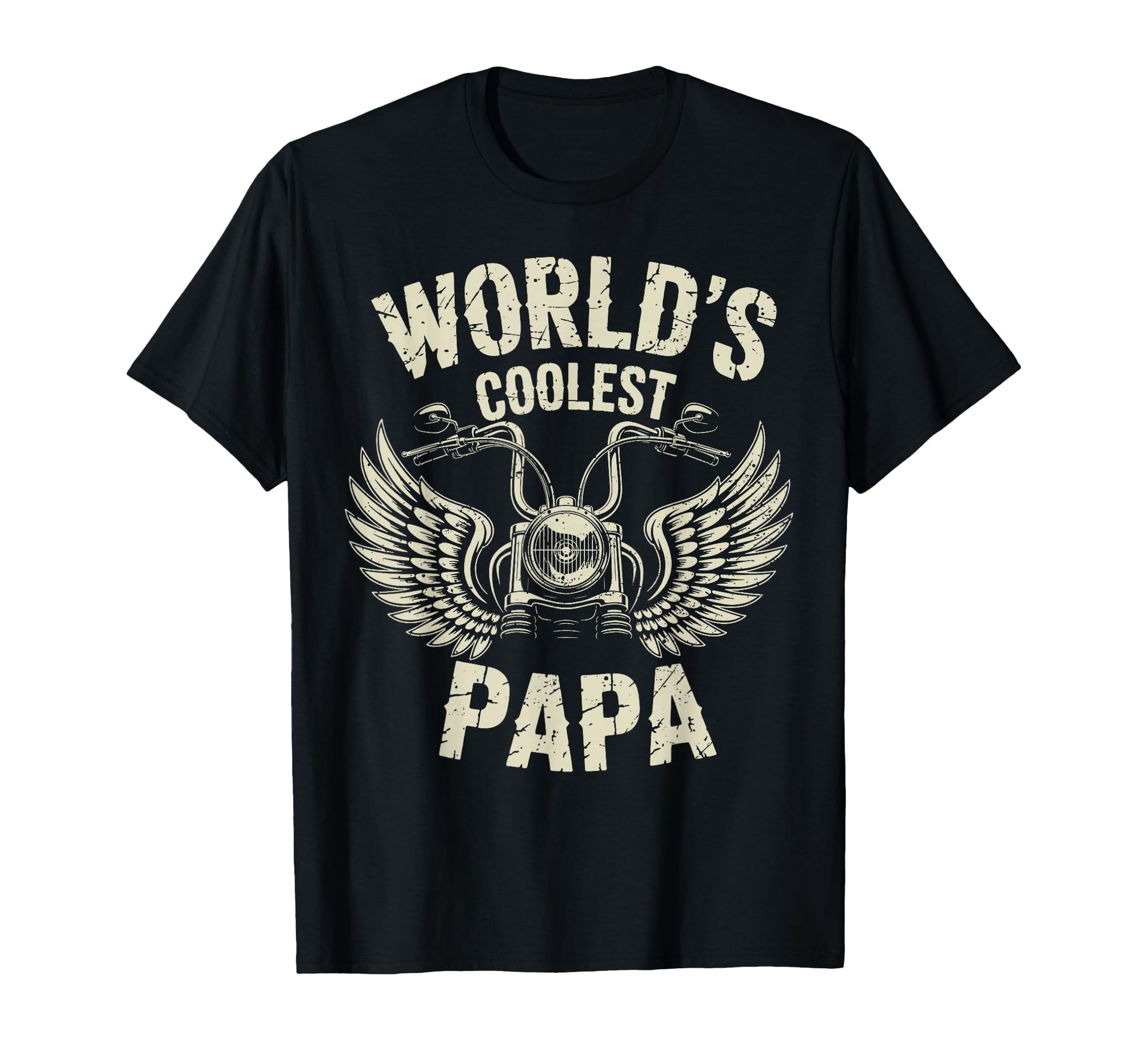 Worlds Coolest Papa Winged T-Shirt - Casual Everyday Wear Men Women - T-Shirt, Sweatshirt, Hoodie