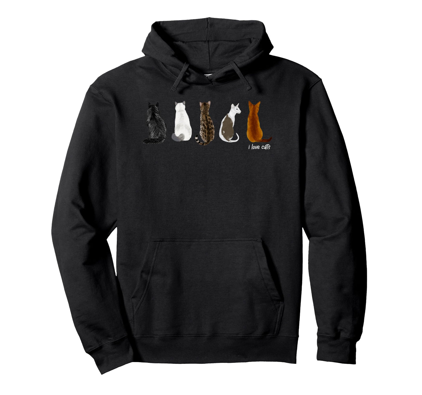 I Love Cats Cat Lovers Hoodie - Trendy Graphic Unisex - T-Shirt, Sweatshirt, Hoodie