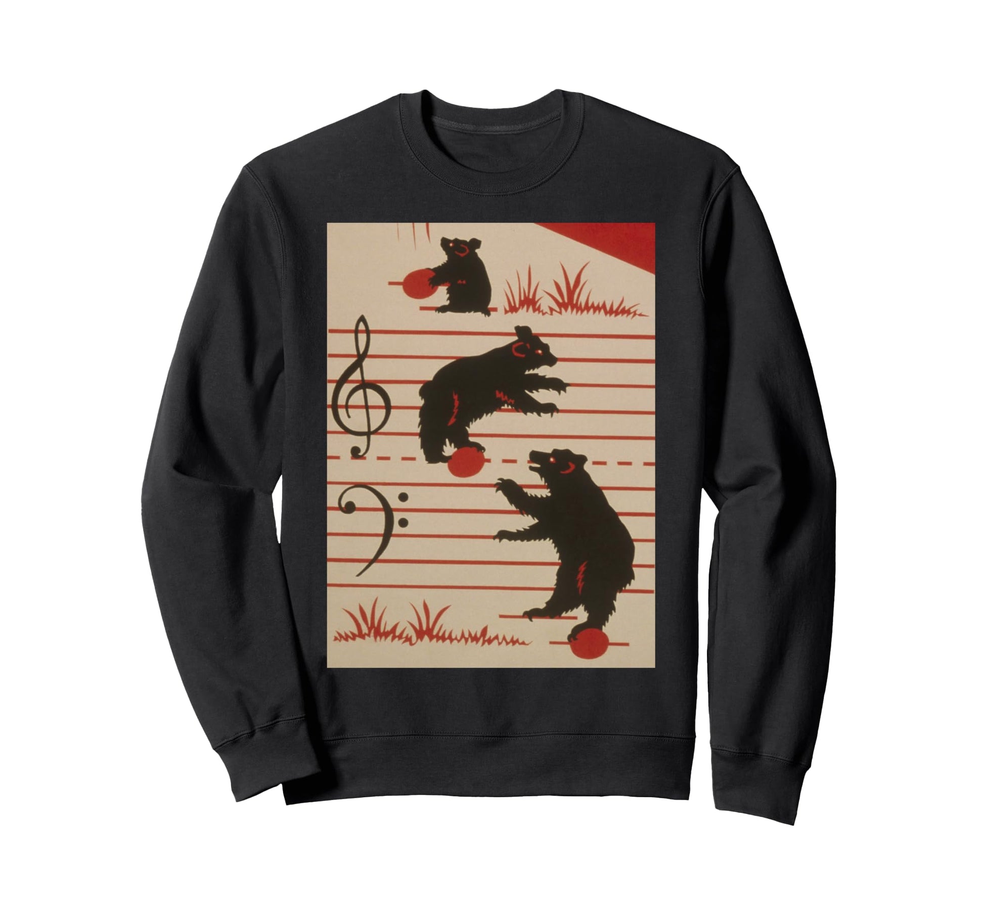 Three Bears Dancing Music Notes Sweatshirt - Novelty Apparel Men Women - T-Shirt, Sweatshirt, Hoodie