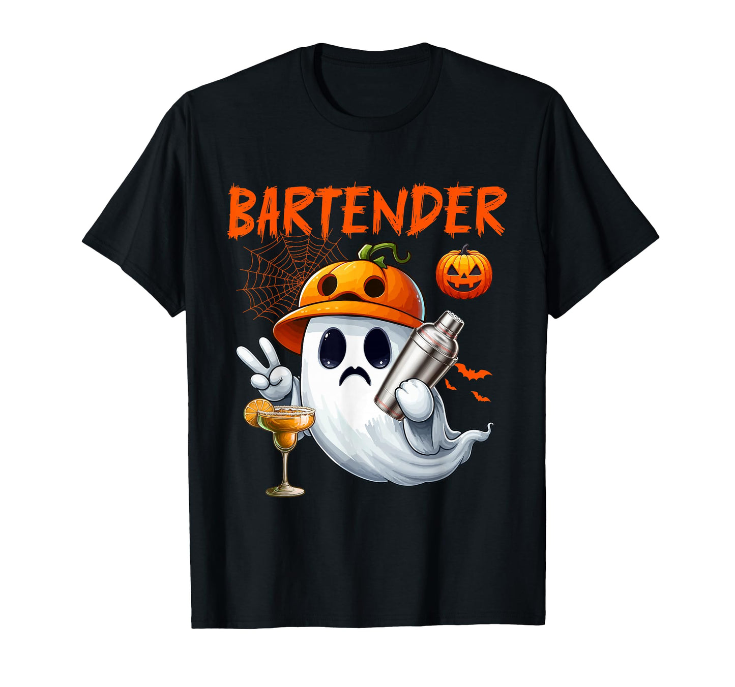 Bartender Job Halloween Ghost Boo T-Shirt - Fun Novelty Design for Adults - T-Shirt, Sweatshirt, Hoodie