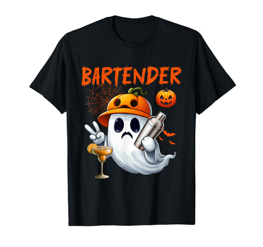 Bartender Job Halloween Ghost Boo T-Shirt - Fun Novelty Design for Adults - T-Shirt, Sweatshirt, Hoodie