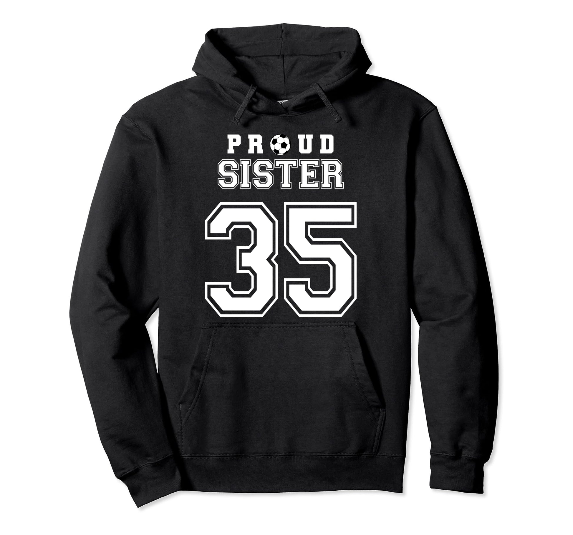 Number 35 Custom Proud Soccer Futbol Hoodie - Novelty Apparel for Adults - T-Shirt, Sweatshirt, Hoodie
