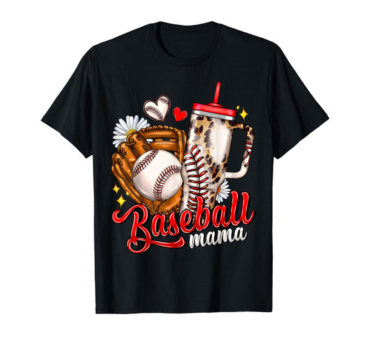 Baseball Mom Leopard Mama Game Day T-Shirt - Trendy Graphic Men Women - T-Shirt, Sweatshirt, Hoodie