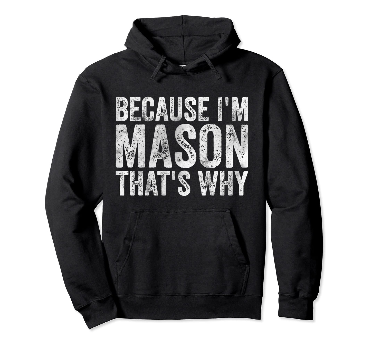 Funny Personalized Name Because Im Hoodie - Minimalist Print for Adults - T-Shirt, Sweatshirt, Hoodie