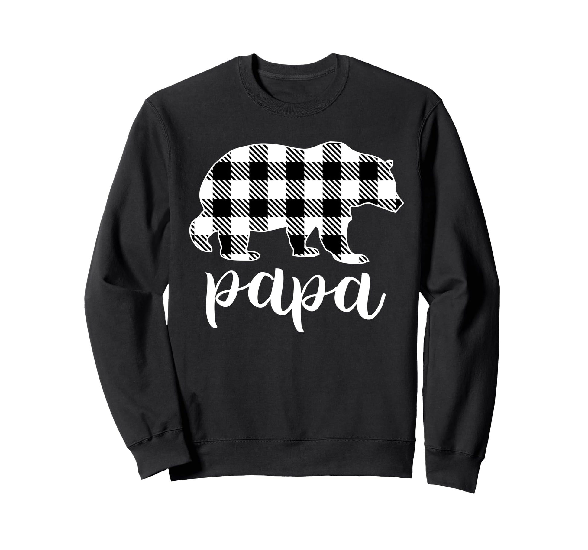 Papa Bear Grey Buffalo Plaid Bear Dad Sweatshirt - Graphic Print for Adults - T-Shirt, Sweatshirt, Hoodie