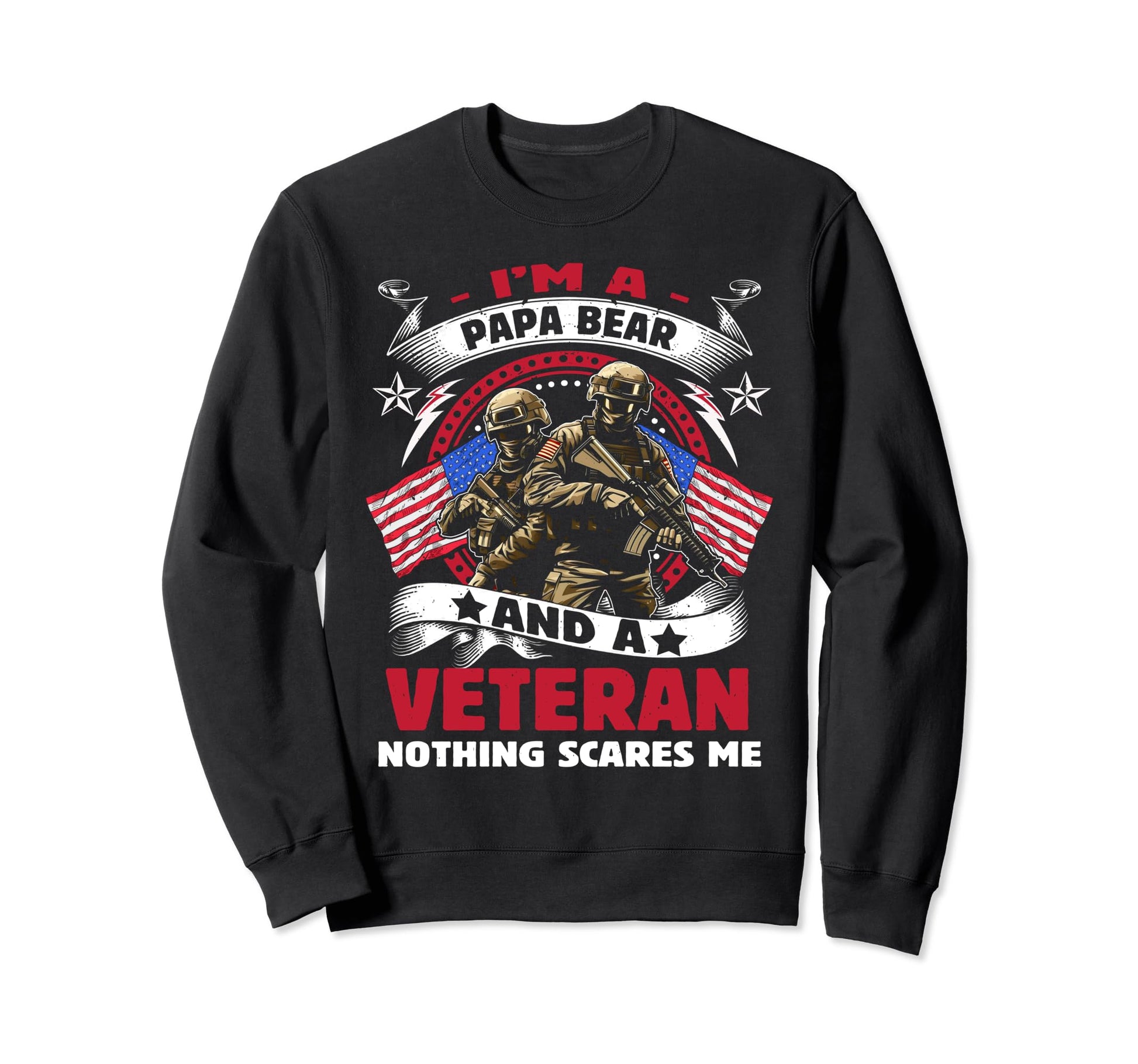 Veteran Papa Bear Dad Usa Flag 4Th Sweatshirt - Trendy Graphic Men Women - T-Shirt, Sweatshirt, Hoodie